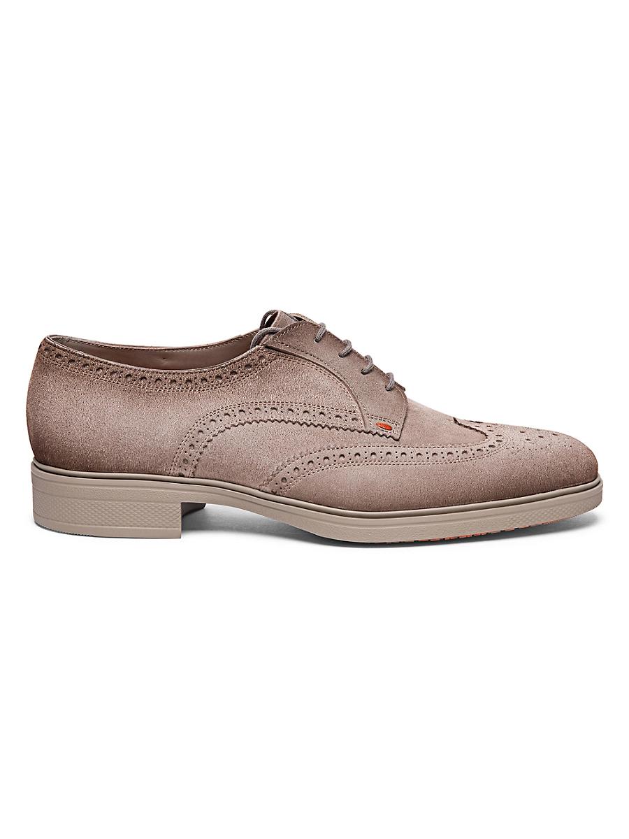 Men's Easy Suede Brogue Wingtip Derby Shoes Product Image