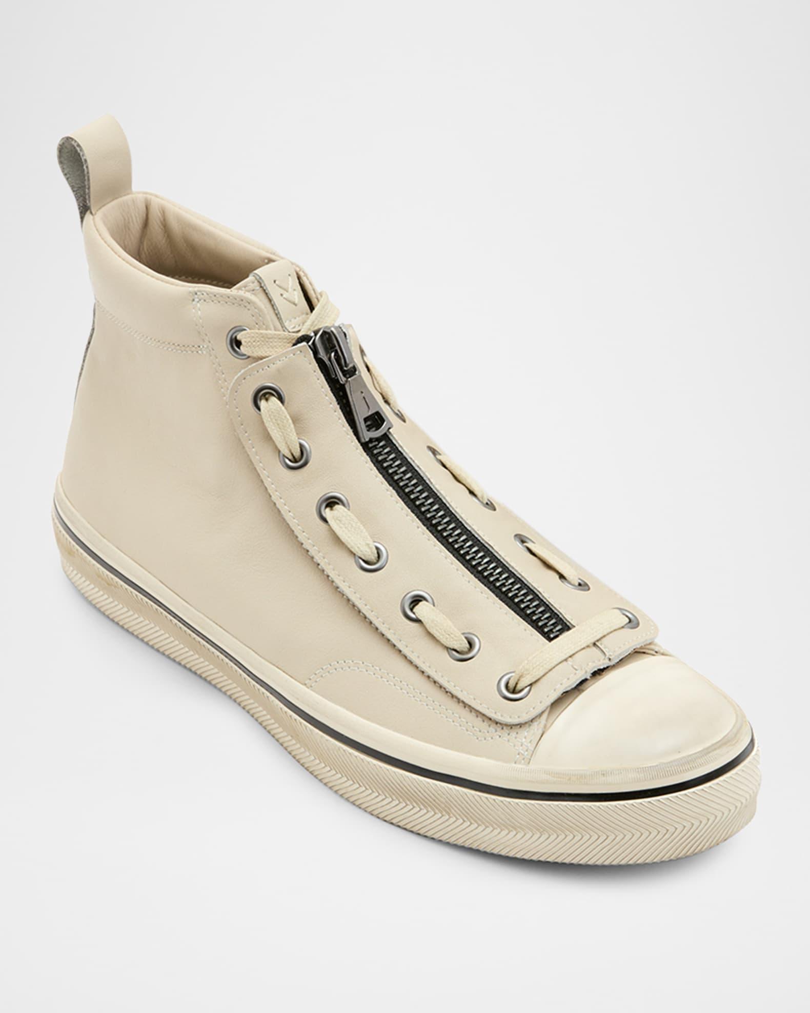 Men's Vulc Zip Military Leather Mid-Top Sneakers Product Image