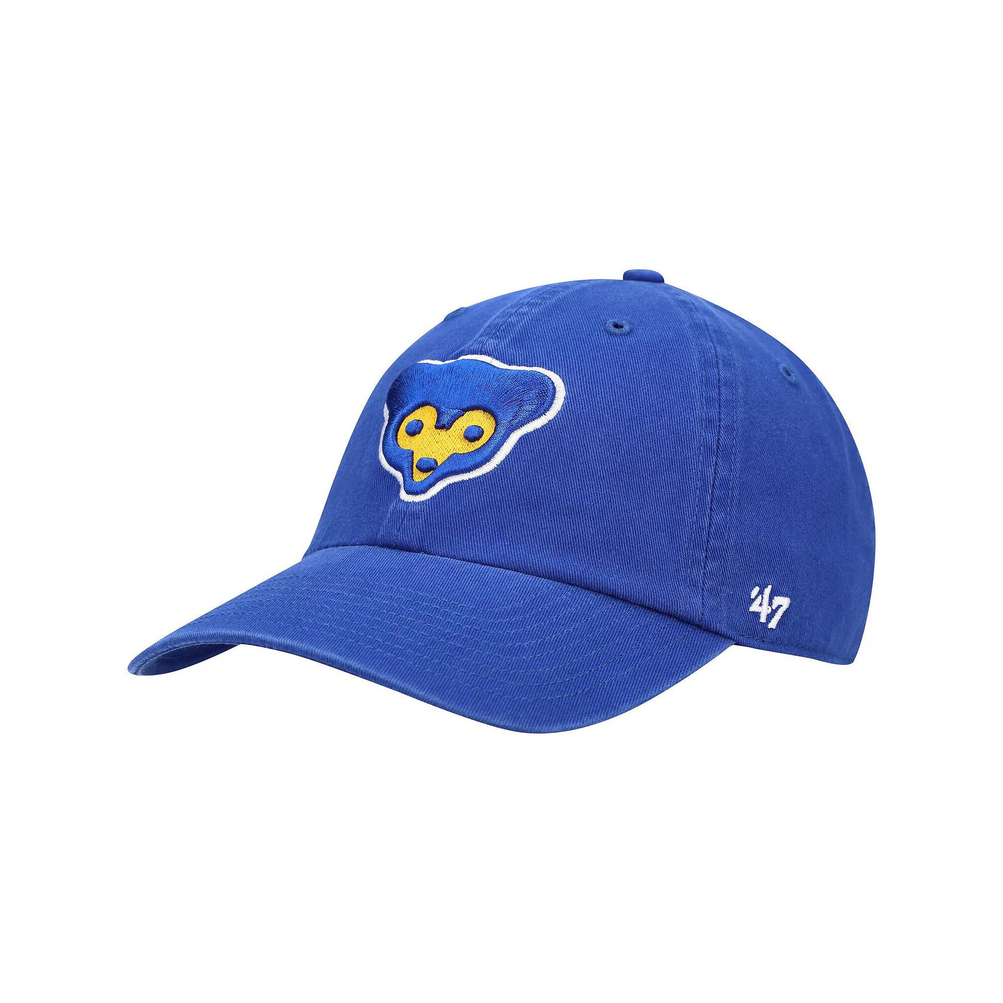 Men's '47 Royal Chicago Cubs Logo Cooperstown Collection Clean Up Adjustable Hat, Blue Product Image
