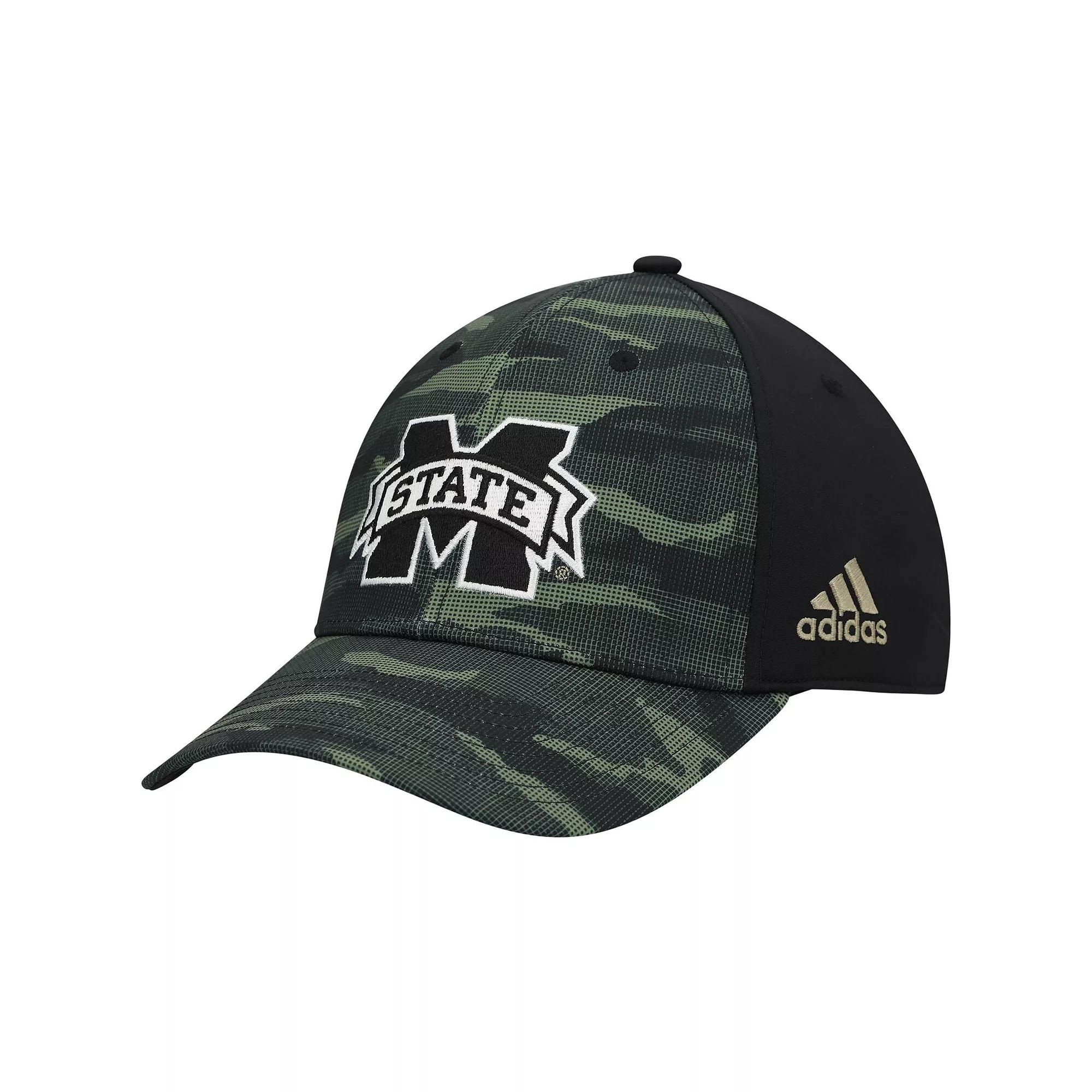 Men's adidas Camo Mississippi State Bulldogs Military Appreciation Primegreen Flex Hat, Size: Medium/Large, Mst Green Product Image