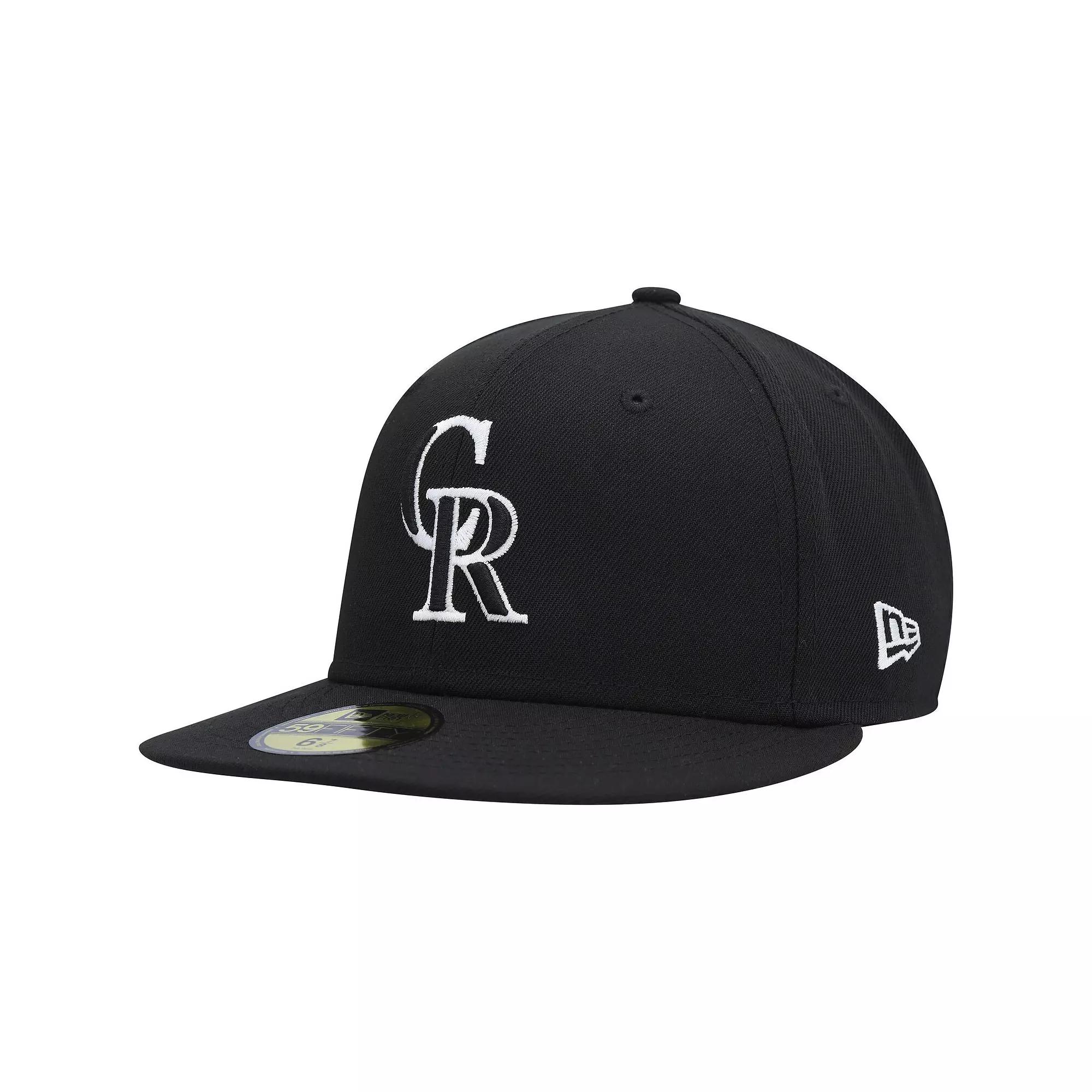 Men's New Era Colorado Rockies  Black on Black Dub 59FIFTY Fitted Hat, Size: 7 3/4 Product Image