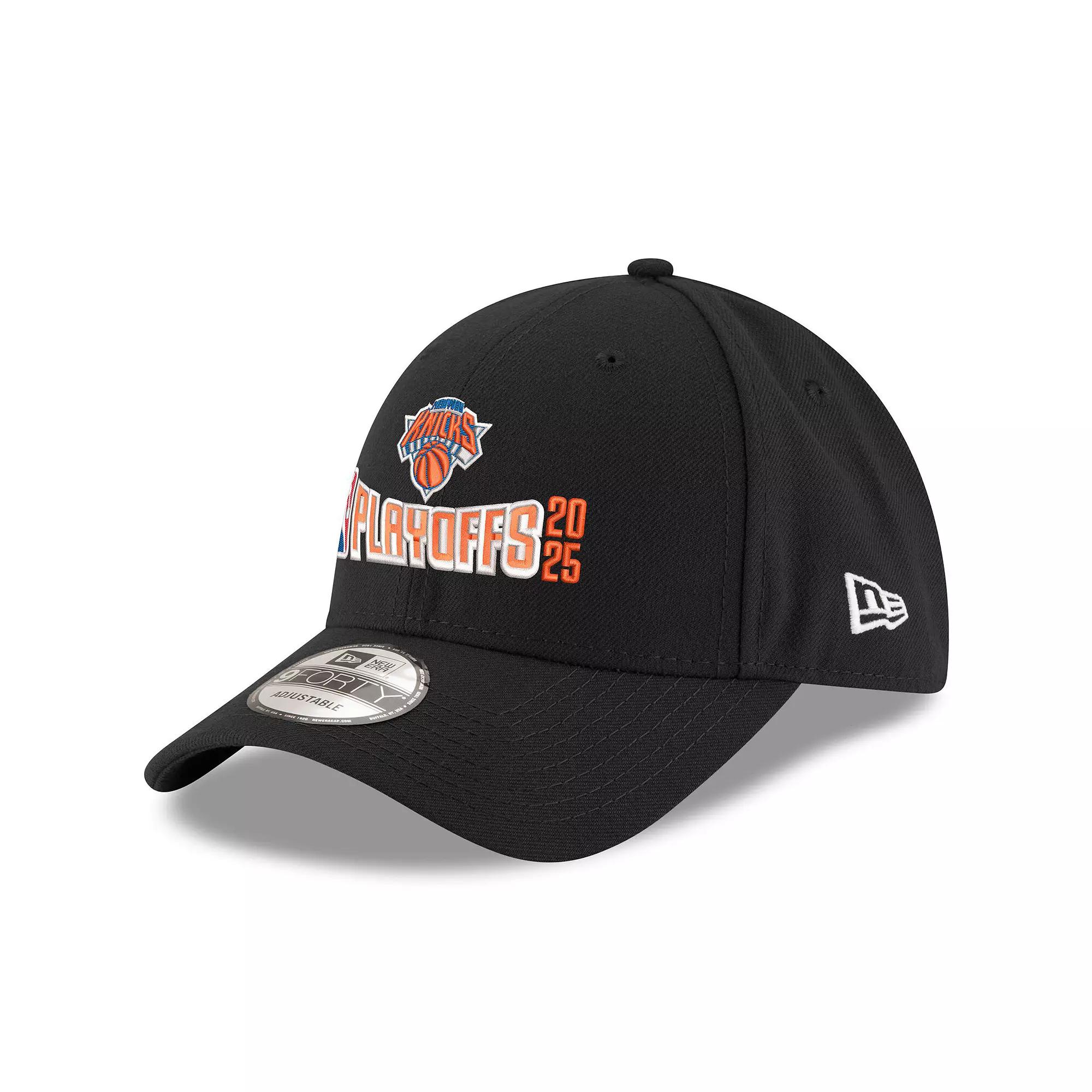 Men's Black New York Knicks 2025 NBA Playoffs 9FORTY Adjustable Hat Product Image