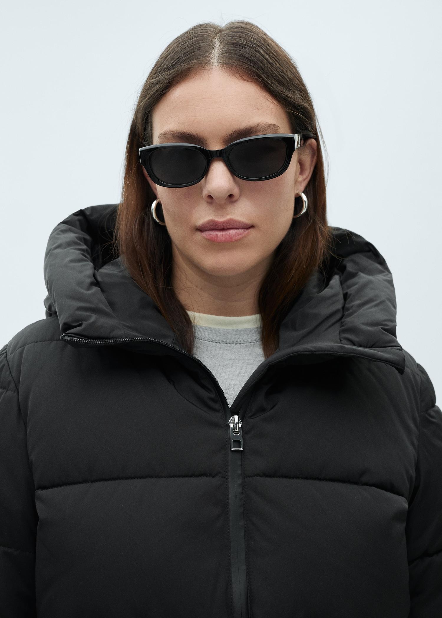 Quilted midi anorak with hood - Women | MANGO USA Product Image