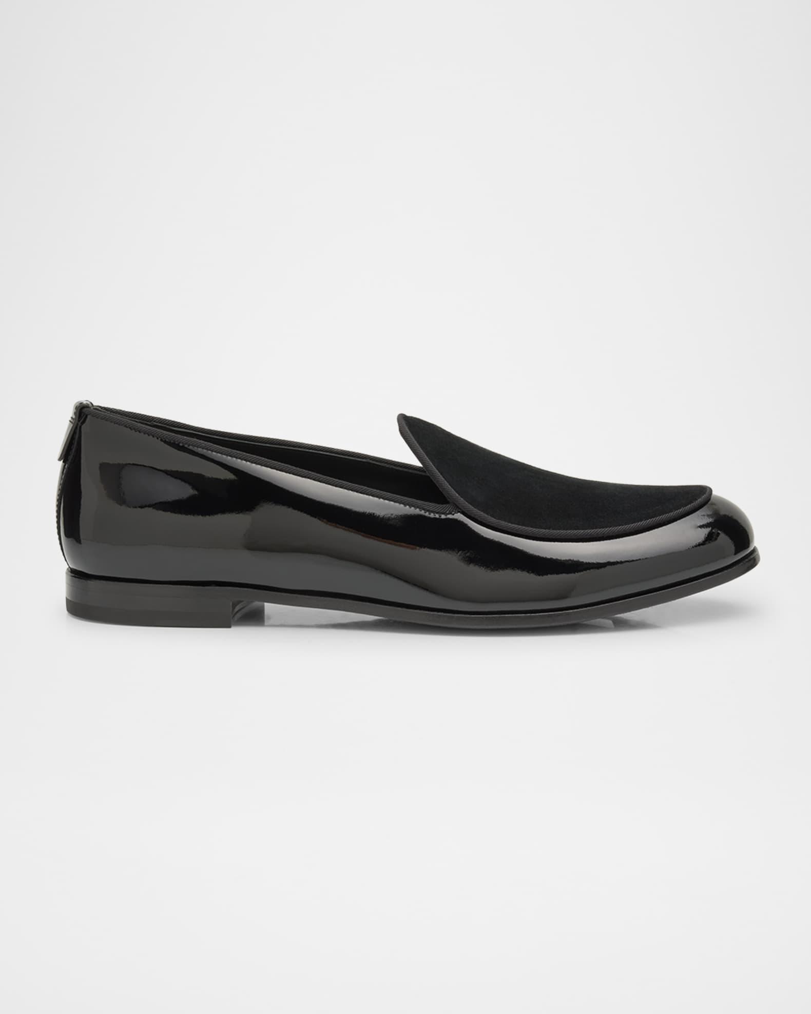 Men's Leather and Velvet Loafers Product Image