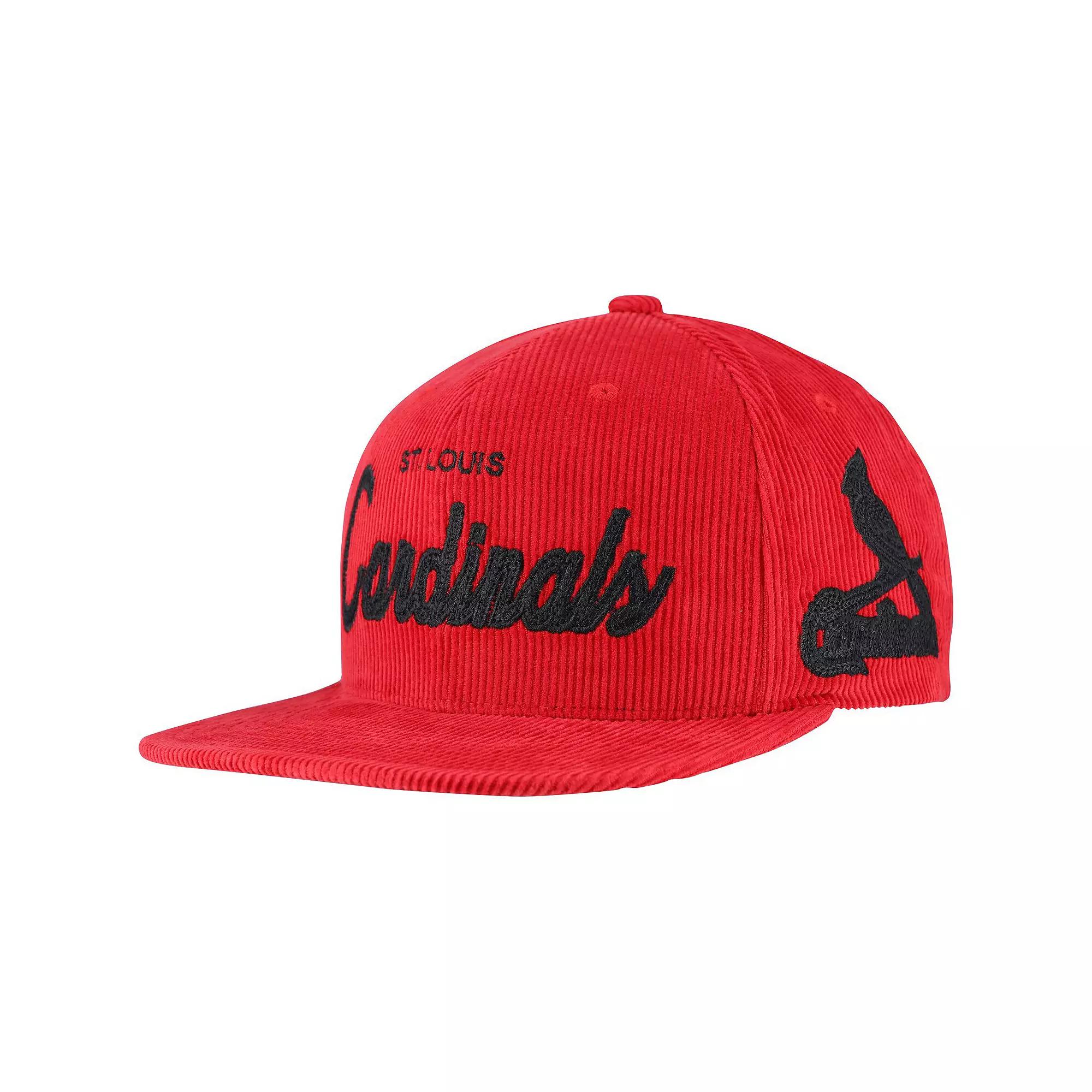 Men's Mitchell & Ness Red St. Louis Cardinals Corduroy Snapback Hat Product Image