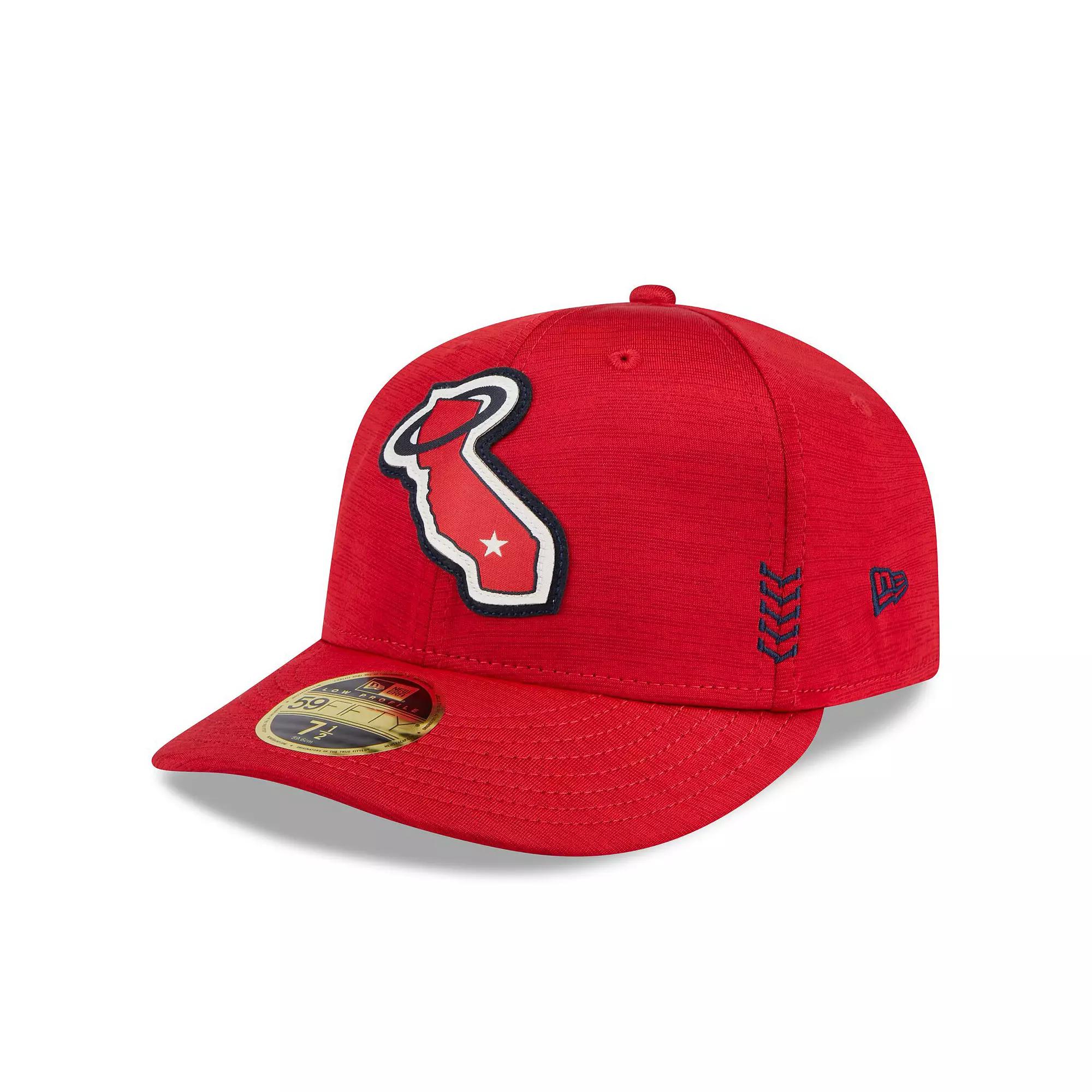 Men's New Era Red Los Angeles Angels 2024 Clubhouse Low Profile 59FIFTY Fitted Hat,  Product Image