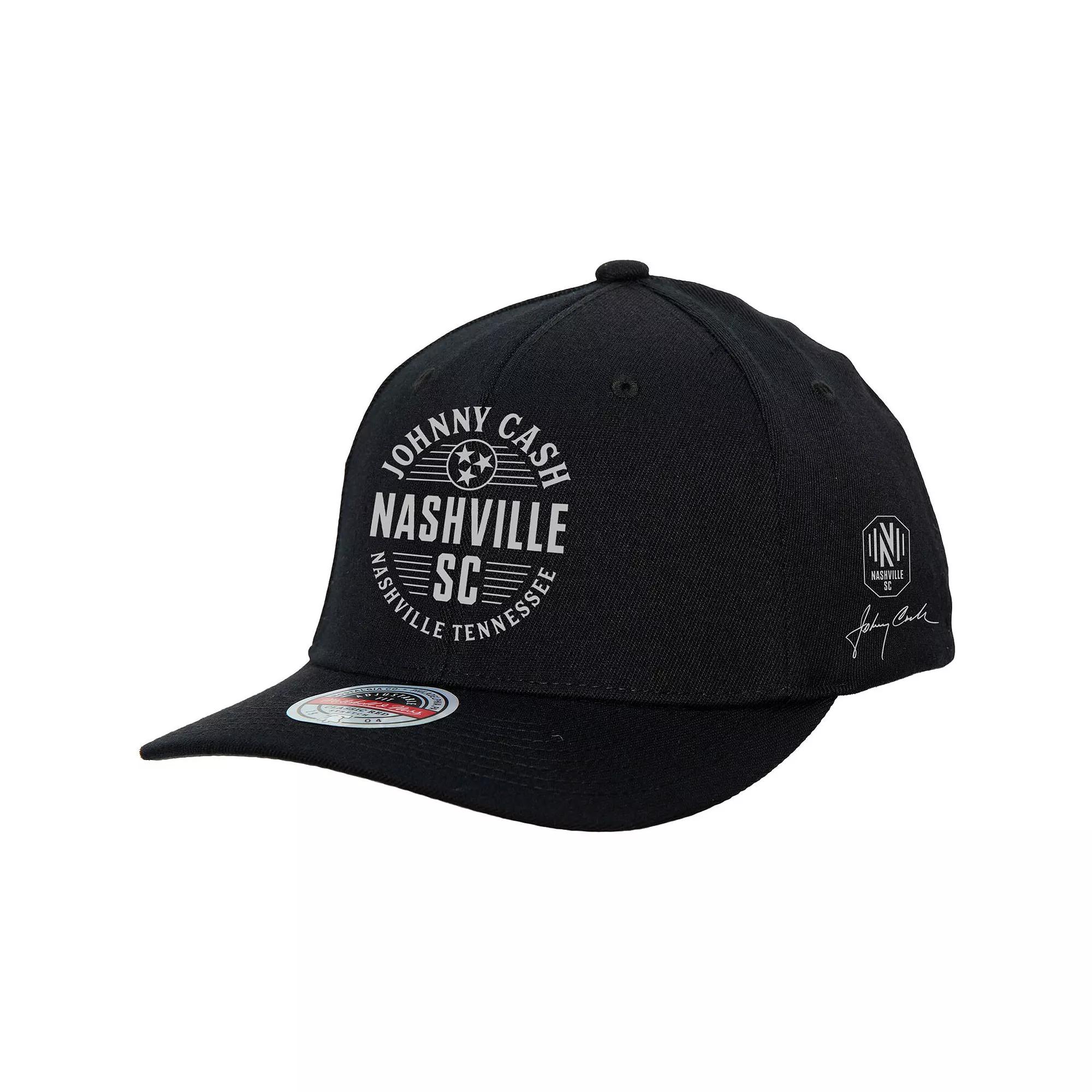 Men's Mitchell & Ness Black Nashville SC x Johnny Cash Adjustable Hat, Mls Black Product Image