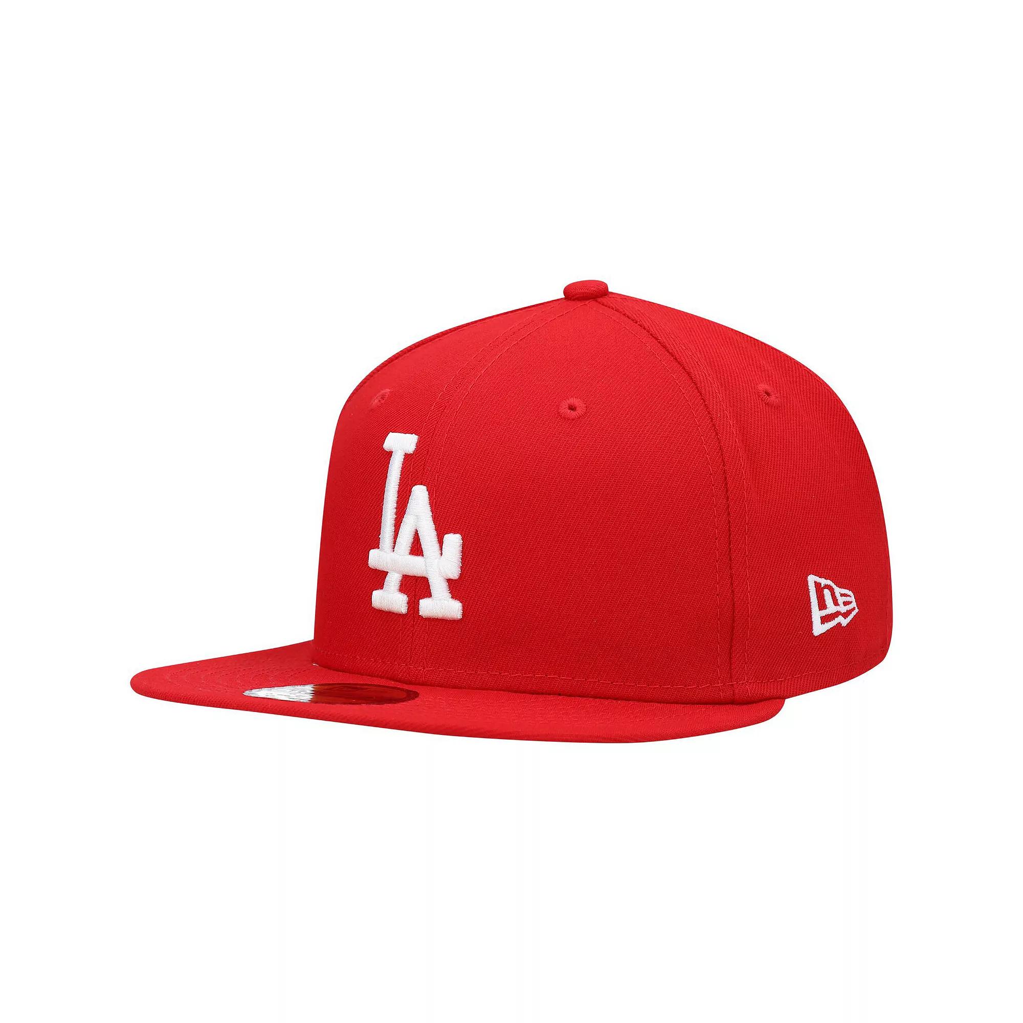 Men's New Era Red Los Angeles Dodgers Logo White 59FIFTY Fitted Hat, Size: 6 7/8 Product Image