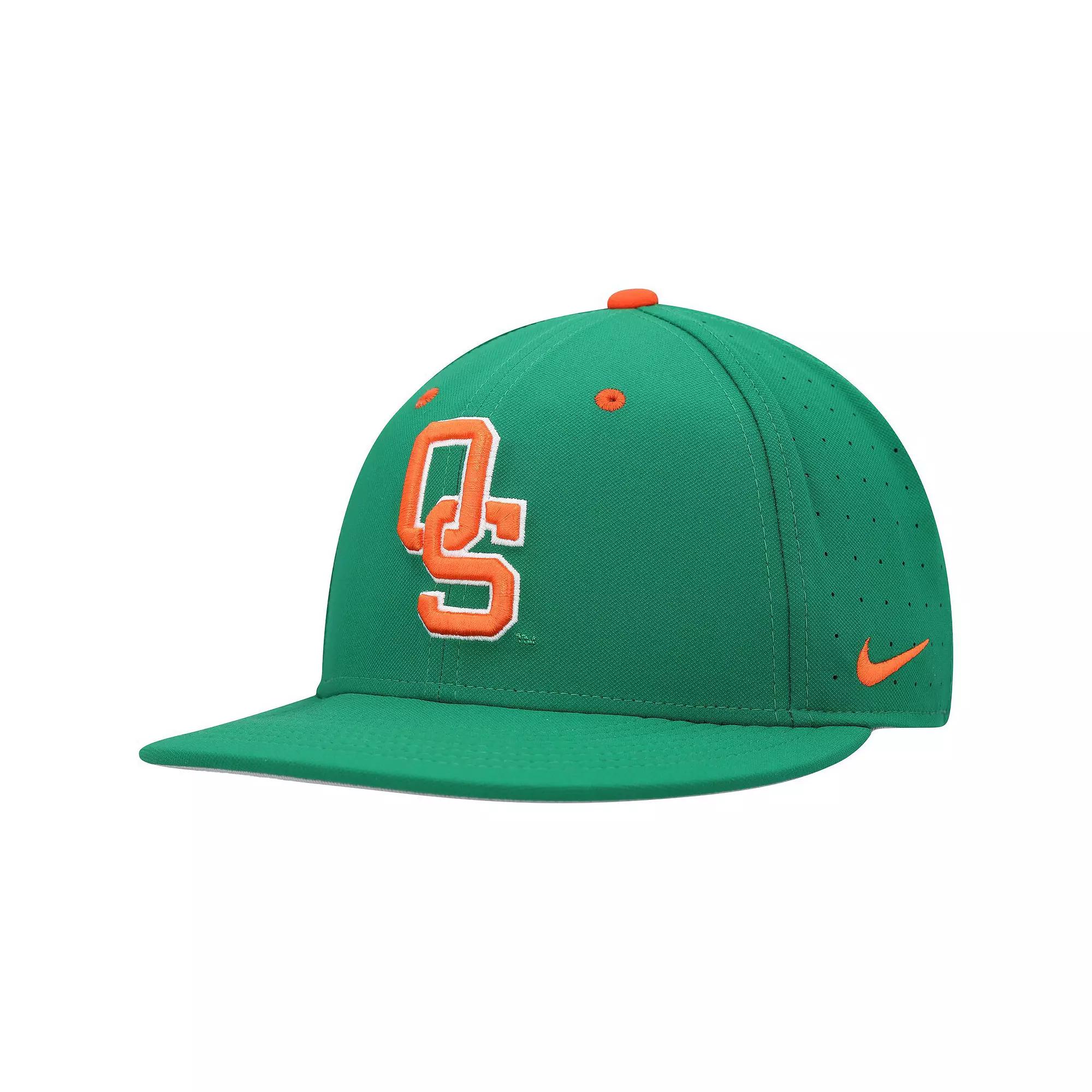 Men's Nike Green Oklahoma State Cowboys Aero True Baseball Performance Fitted Hat,  Product Image
