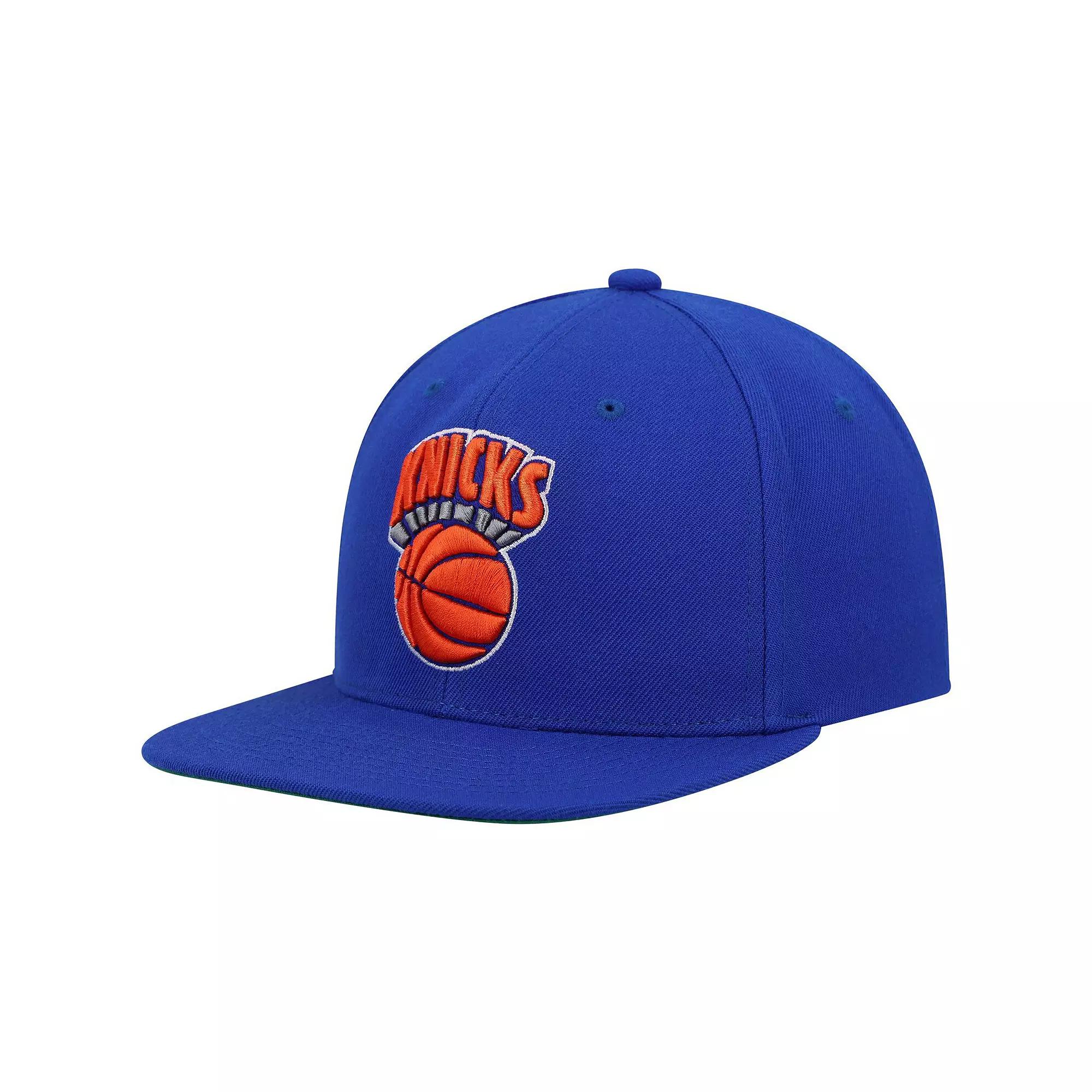 Men's Mitchell & Ness Blue New York Knicks Hardwood Classics Team Ground 2.0 Snapback Hat Product Image