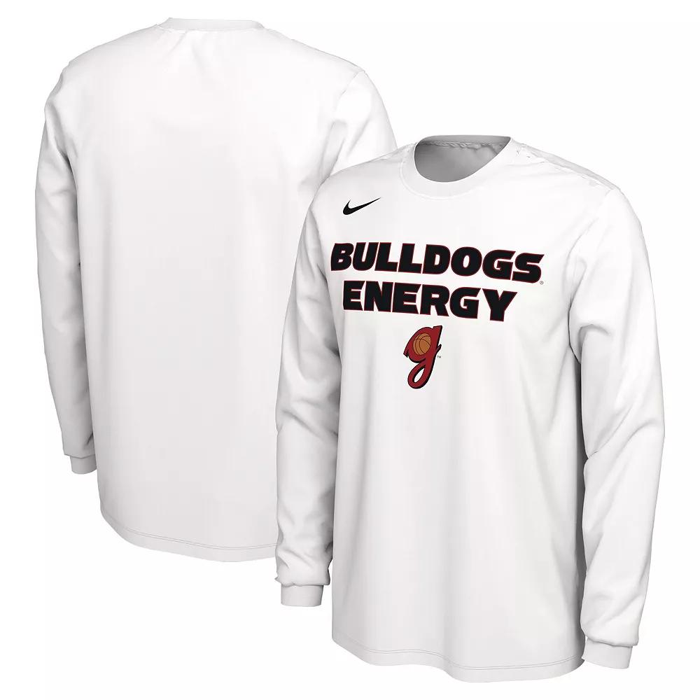 Men's Nike White Georgia Bulldogs Lady Dawgs Basketball Legend On Court Energy Long Sleeve Bench T-Shirt,  Product Image