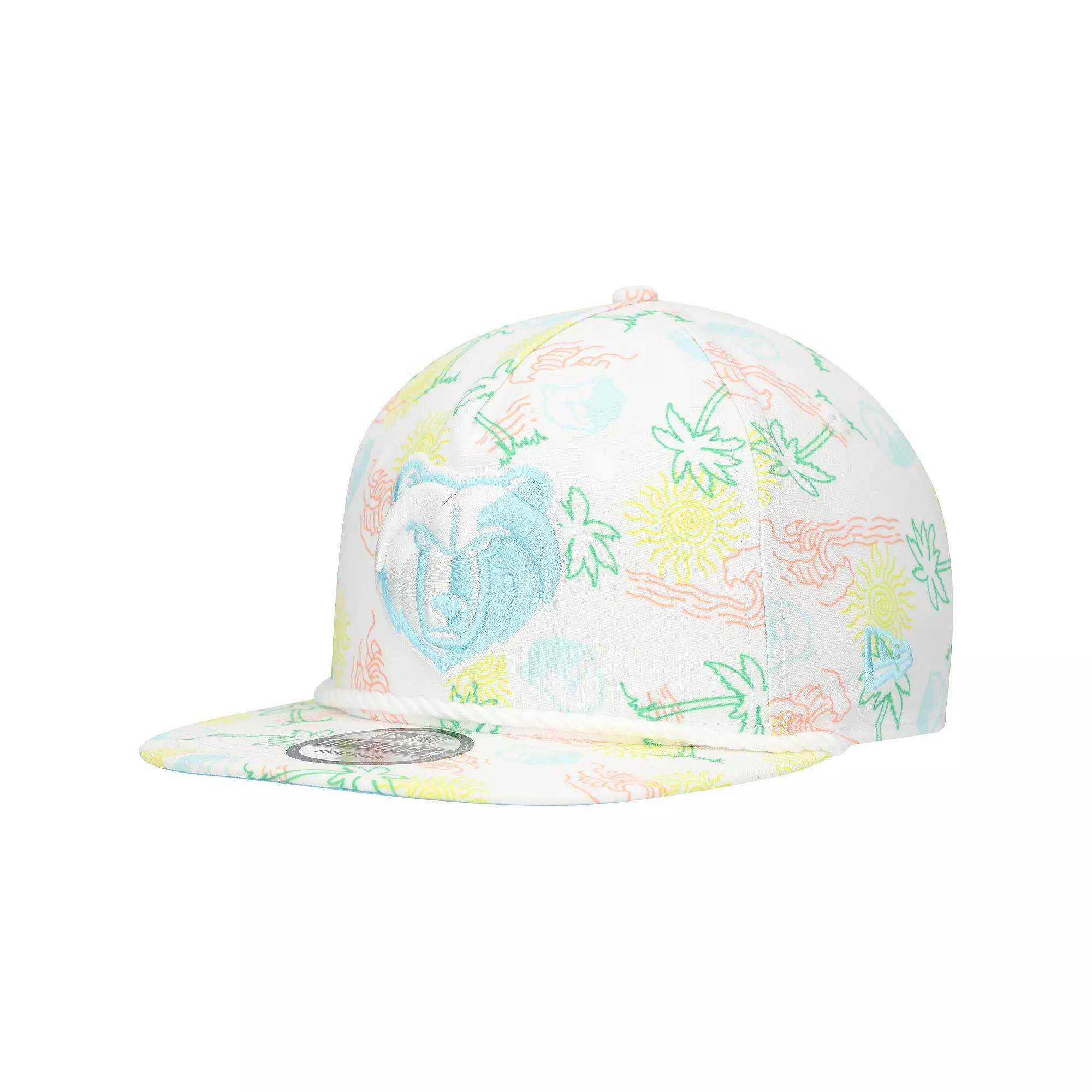 Men's New Era White Memphis Grizzlies Palm Trees and Waves Golfer Adjustable Hat, Grz White Product Image