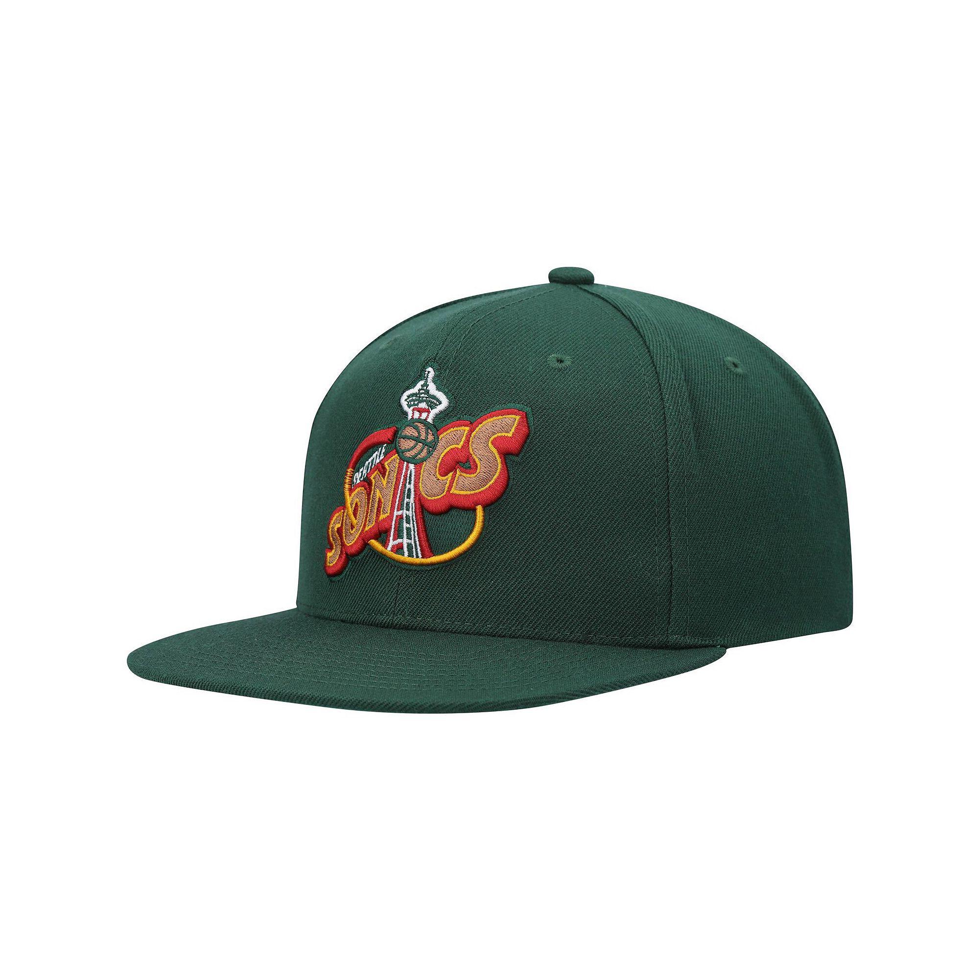 Men's Mitchell & Ness Green Seattle SuperSonics Hardwood Classics Team Ground 2.0 Snapback Hat, Nba Green Product Image