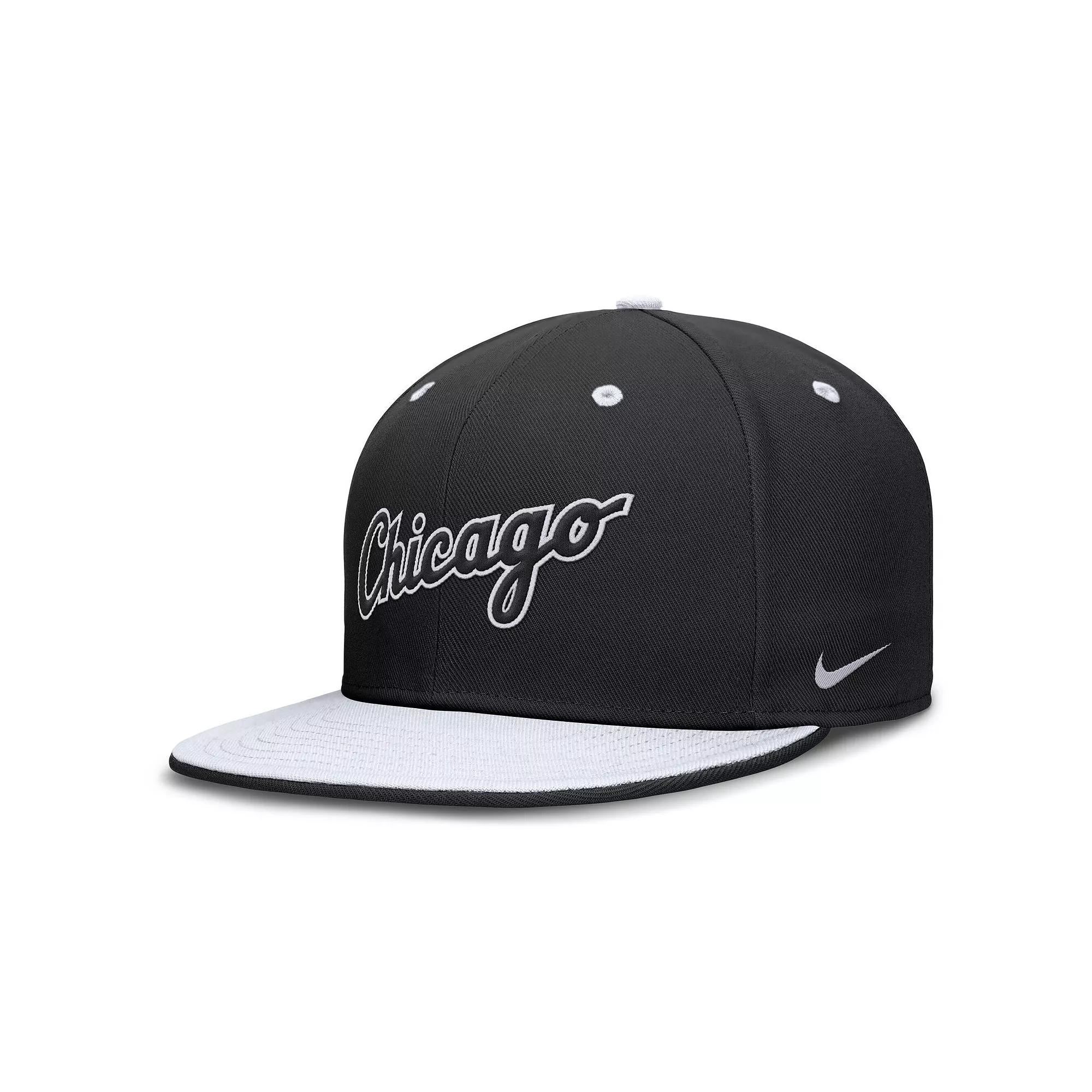Men's Nike Black/White Chicago White Sox True Primetime Two-Tone Performance Fitted Hat,  Product Image