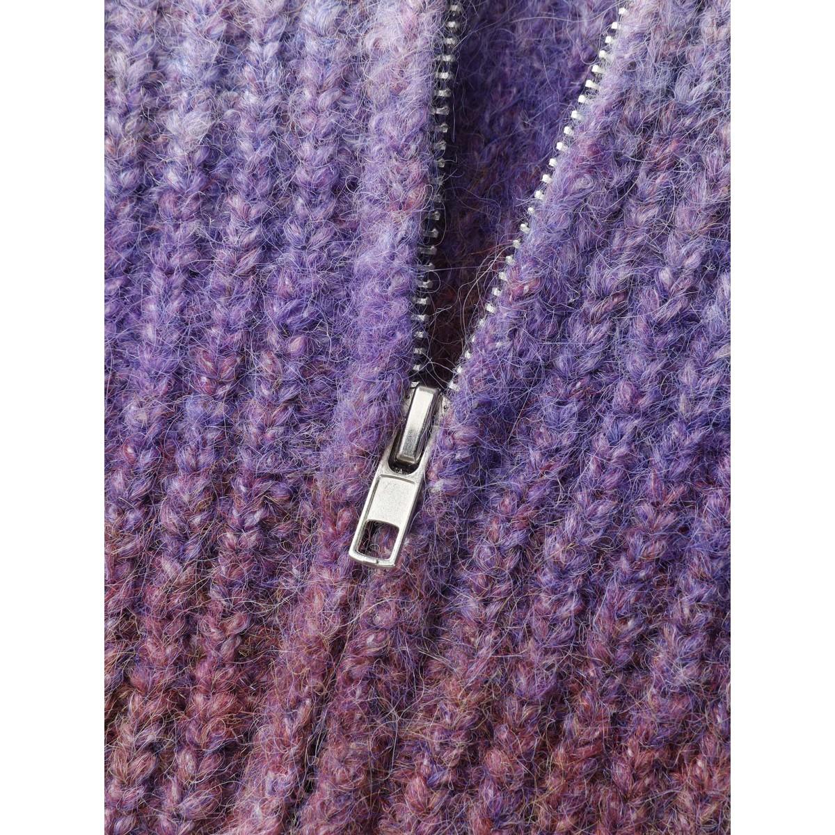 Plus Size Stretchy Heather Hooded Zipper Knit Cardigan Deeppurplered Women Playful Loose Sleeveless Casual Cardigans BloomChic 10/M Product Image