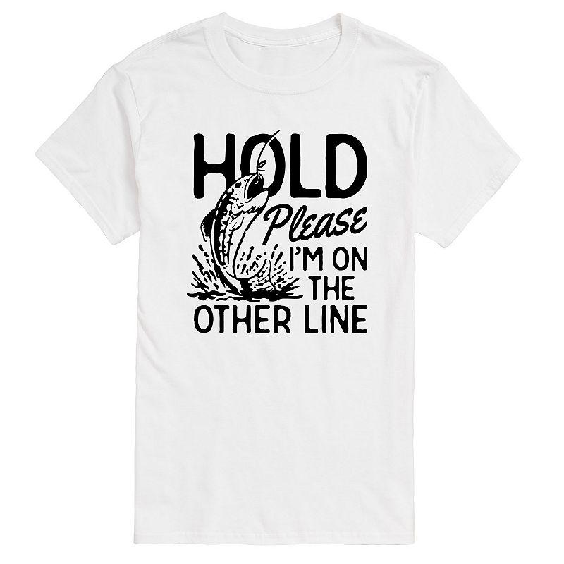 Big & Tall Hold Please On The Other Line Graphic Tee, Men's,  Product Image