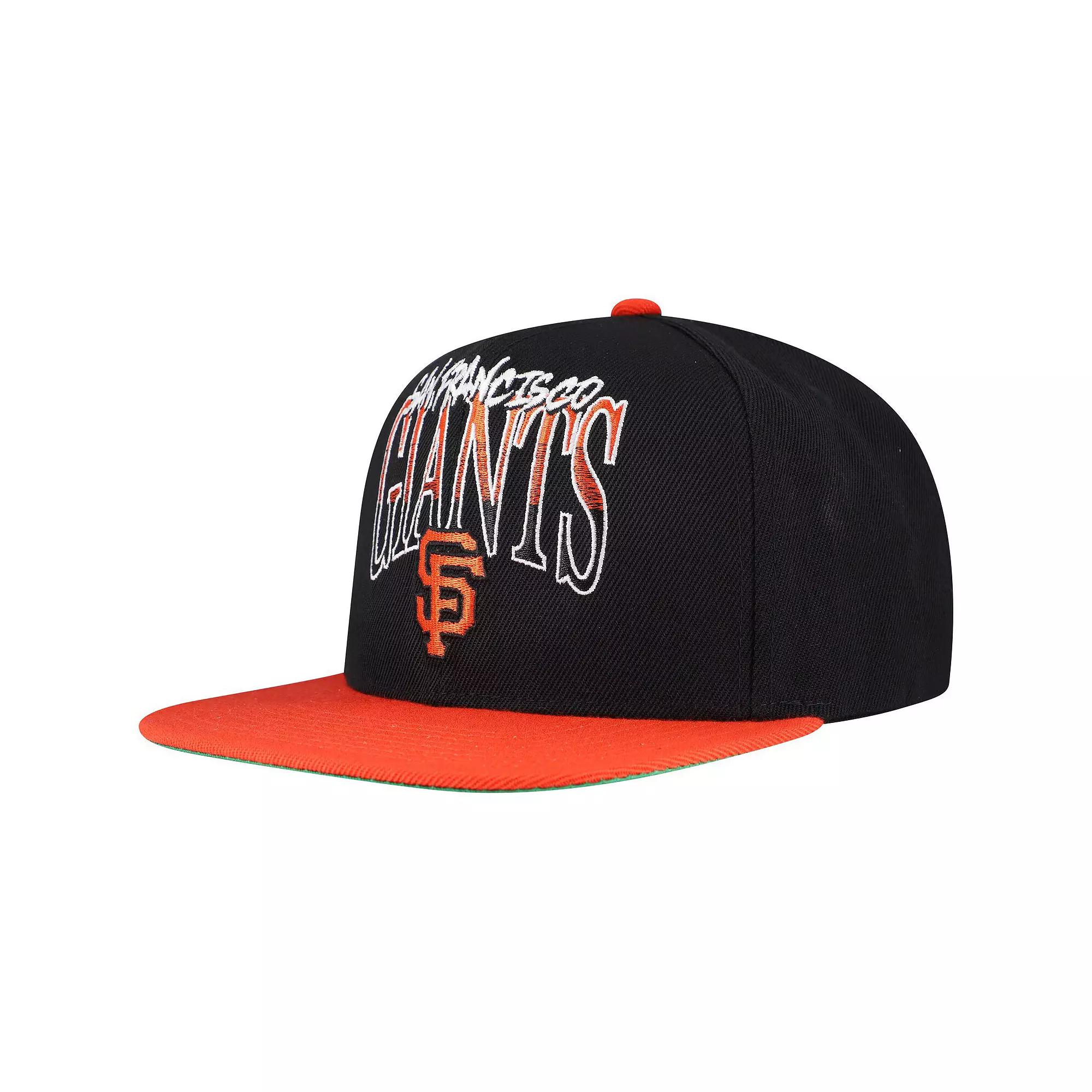 Men's Mitchell & Ness Black San Francisco Giants Rise Up Snapback Hat Product Image