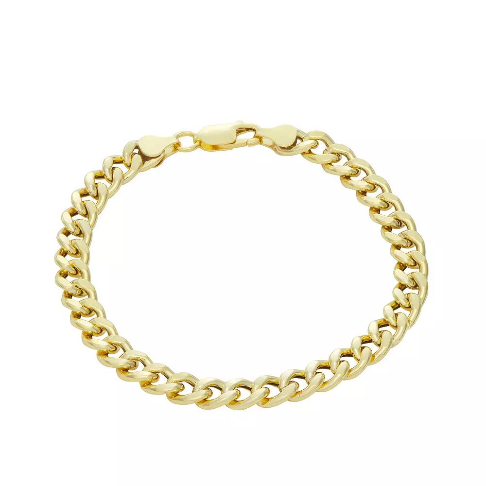 Giorgio di Vicenza Sterling Silver Men's Curb Chain Bracelet, Size: 8", Gold Tone Product Image