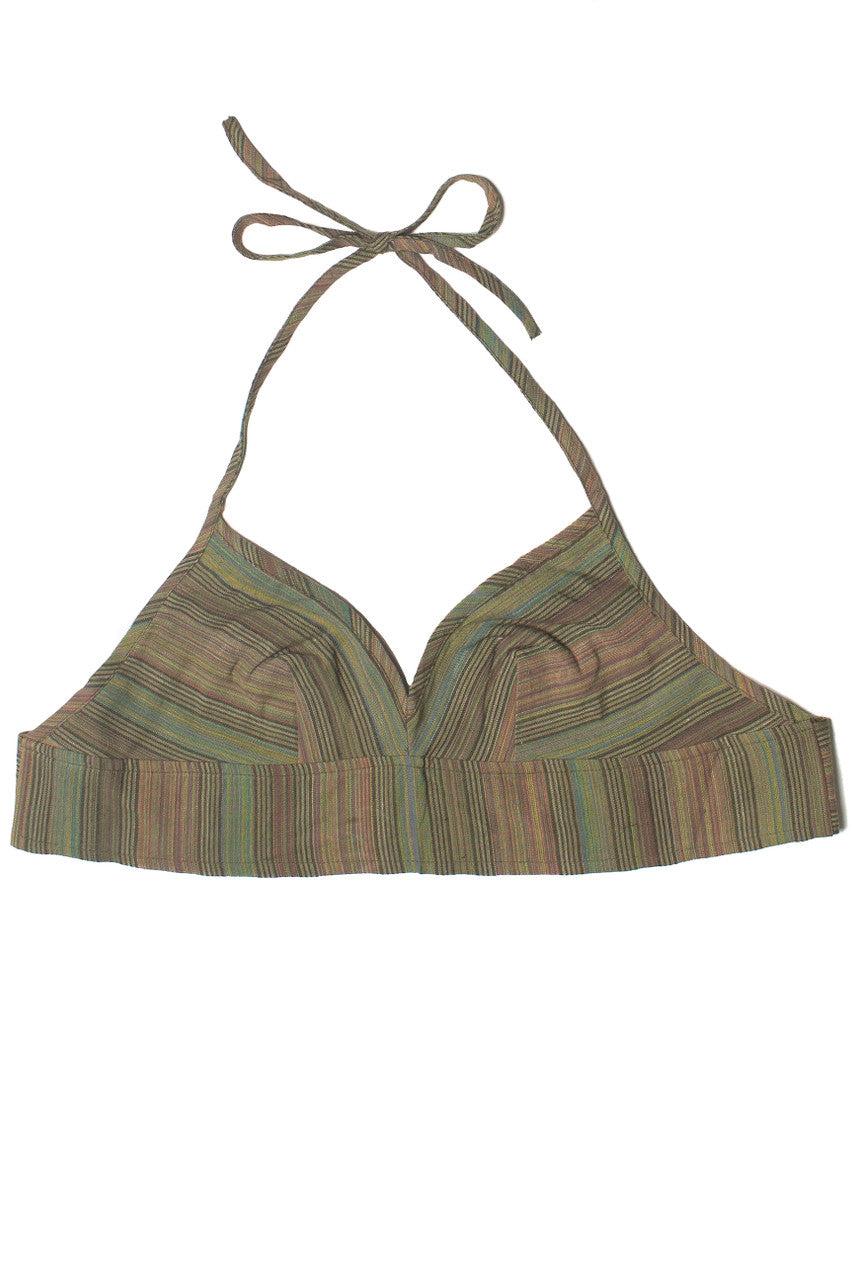 Striped Tie Back Halter  Crop Top Product Image