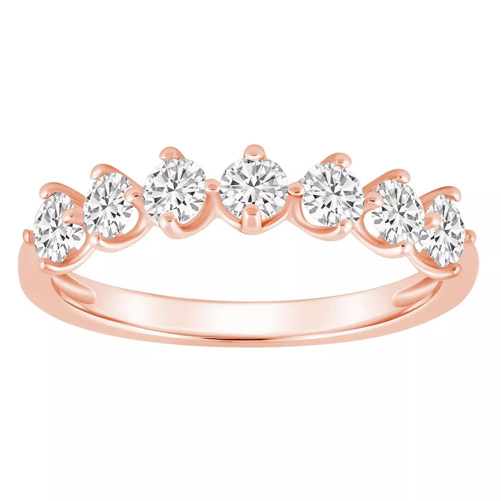 Alyson Layne 14k Gold 7/8 Carat T.W. Diamond 7-Stone Wedding Band, Women's, Size: 7.50, 14k White Gold Product Image