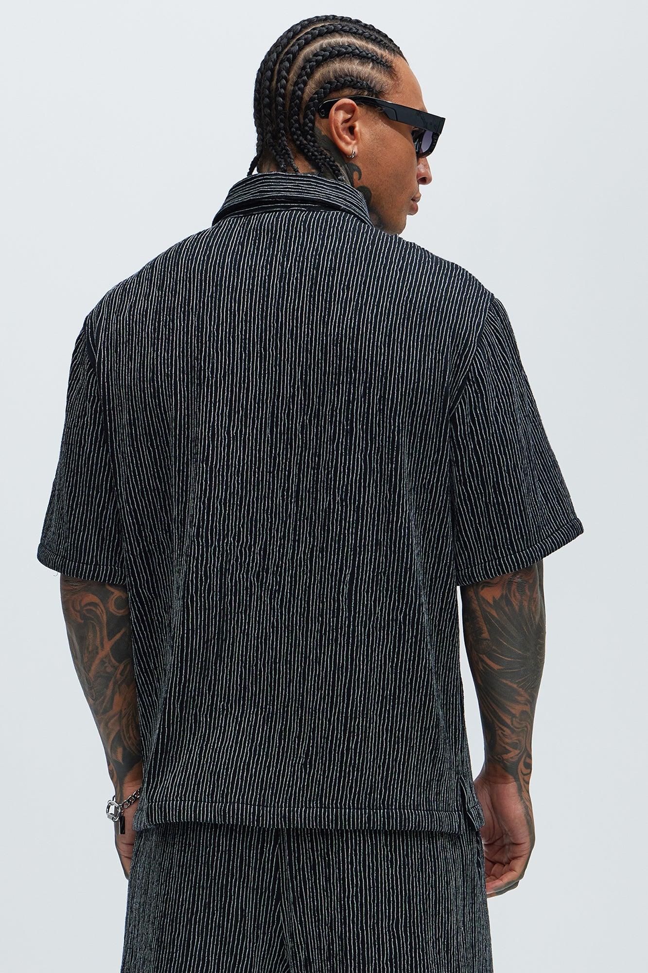 Neil Textured Shirt - Black/White Product Image