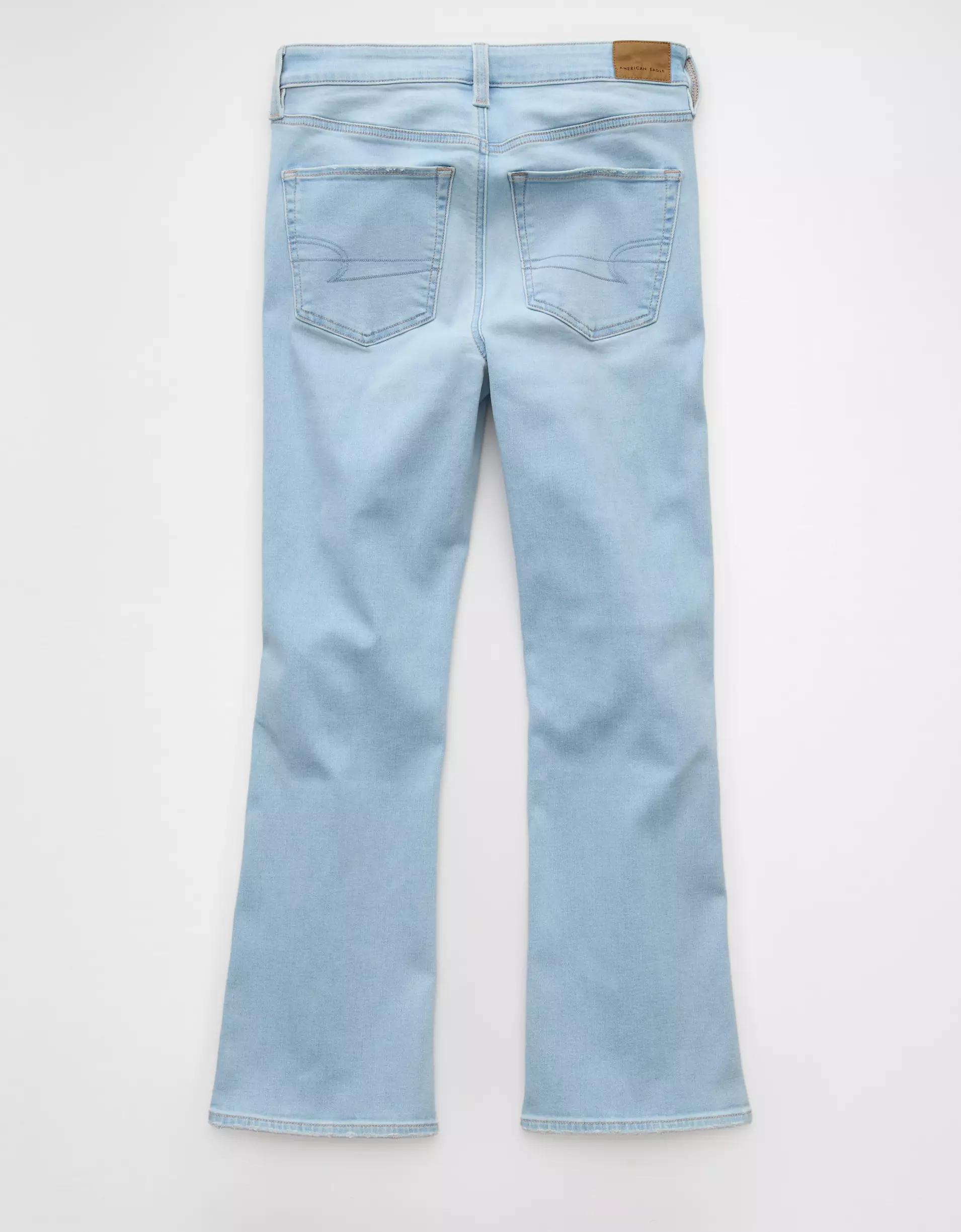 AE Next Level High-Waisted Kick Bootcut Crop Jean Product Image