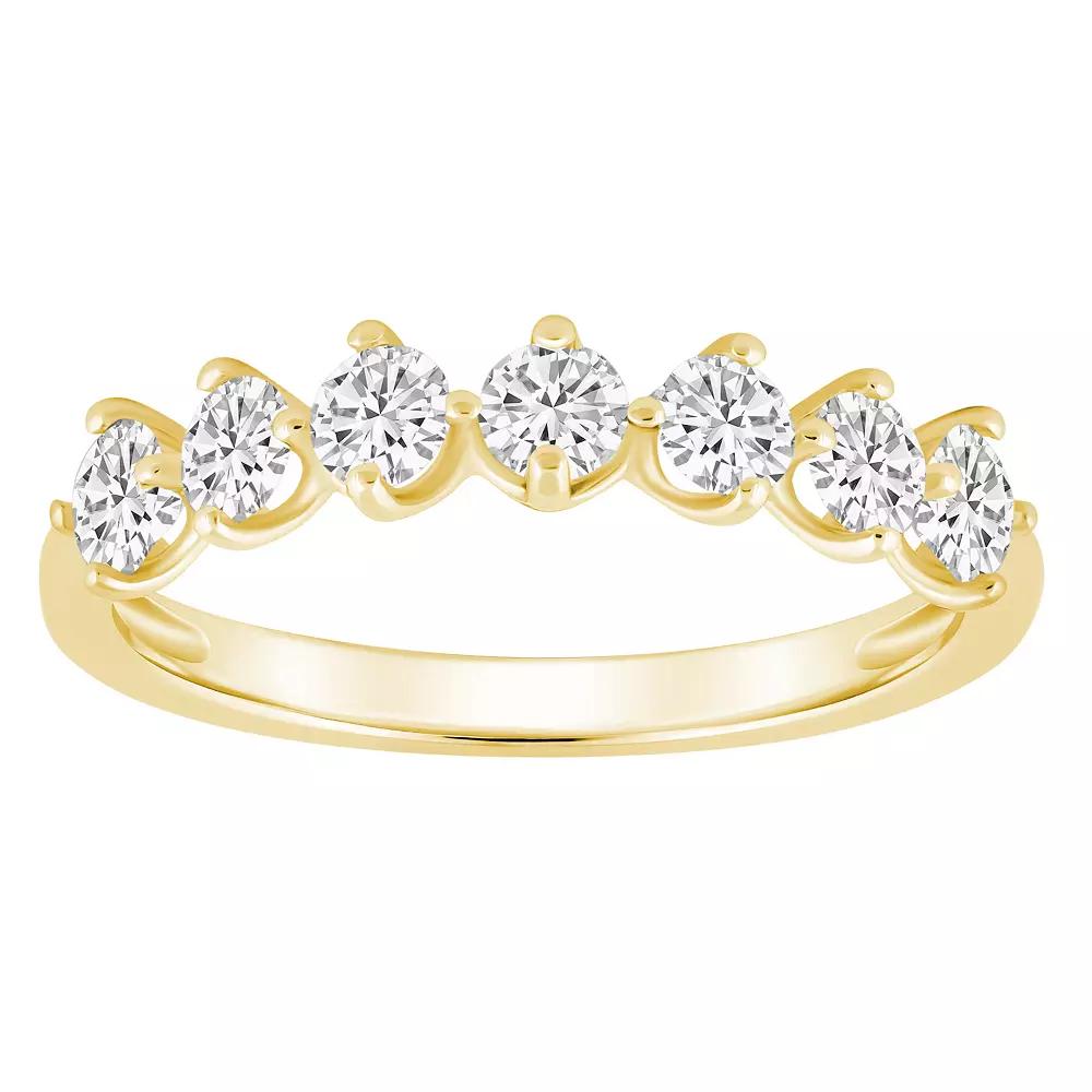 Alyson Layne 14k Gold 7/8 Carat T.W. Diamond 7-Stone Wedding Band, Women's, Size: 6.50 Product Image