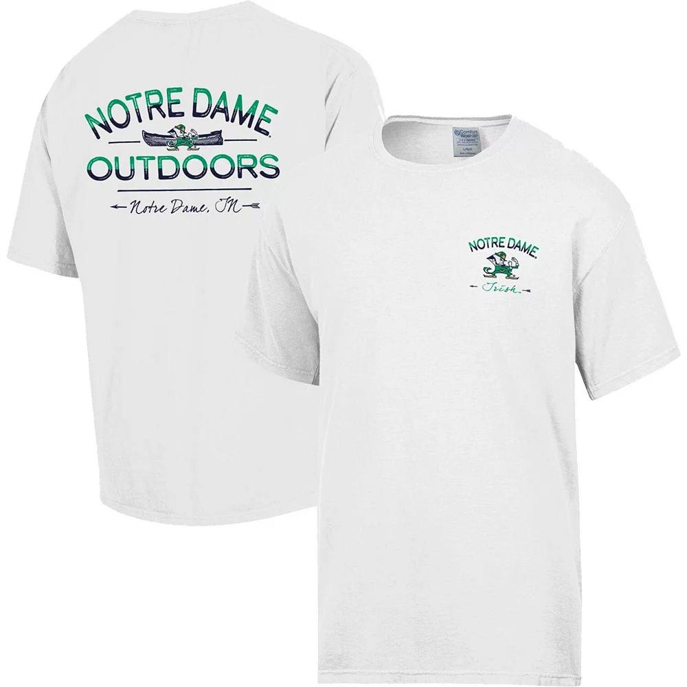 Men's Comfort Wash White Notre Dame Fighting Irish Great Outdoors T-Shirt, Size: Large Product Image