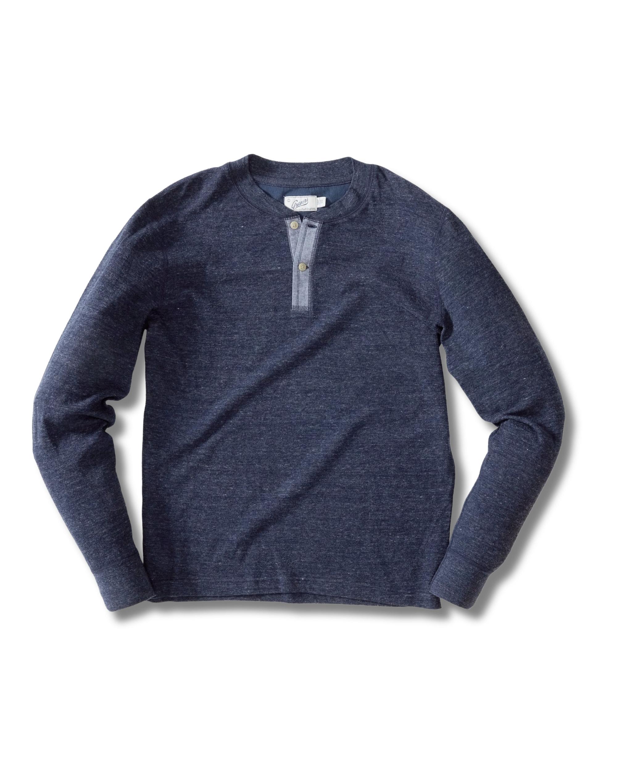 New Windsor Double Cloth Henley - Navy Heather Product Image