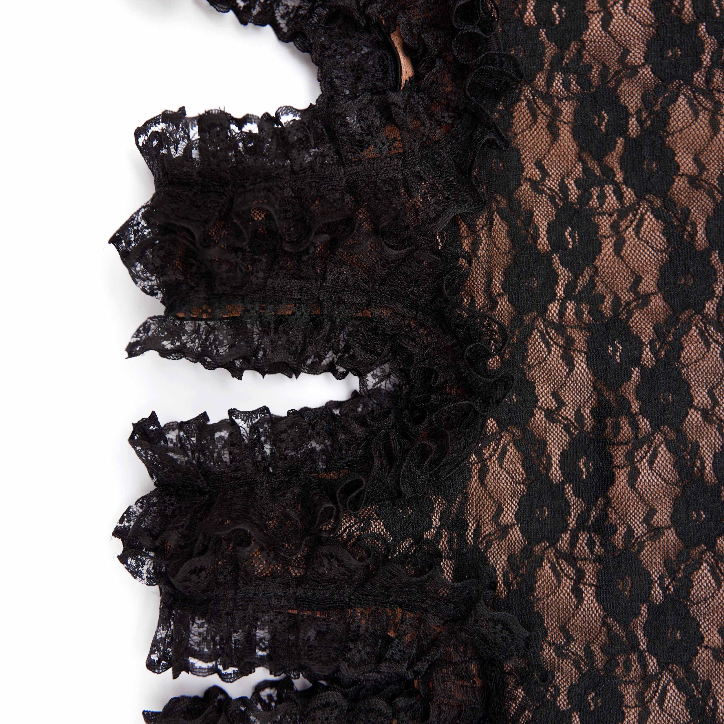 Black Cut Out Lace Detail Jumper Product Image