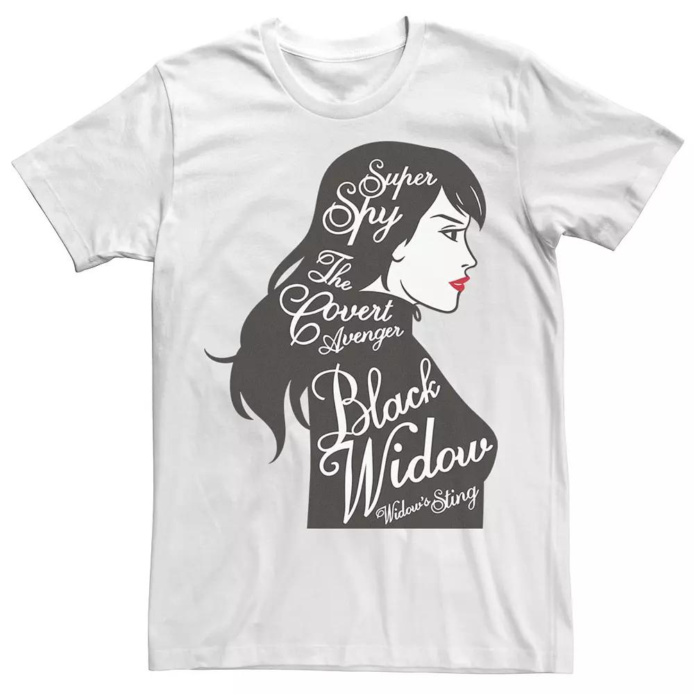 Men's Marvel Black Widow Named Side Portrait Tee, Size: 3XL, White Product Image