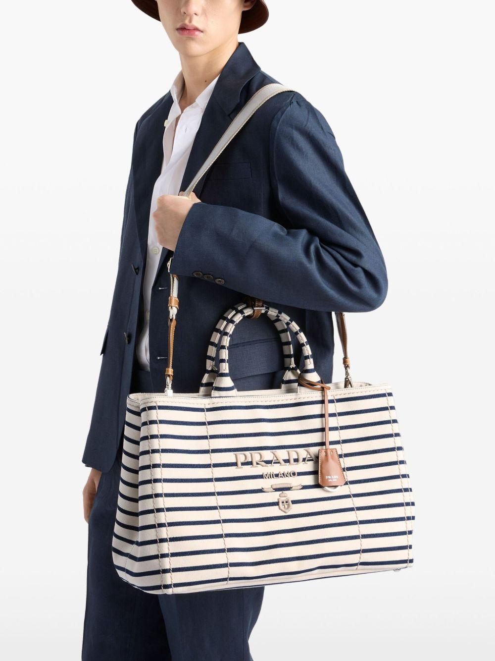 Canapa striped canvas tote bag Product Image