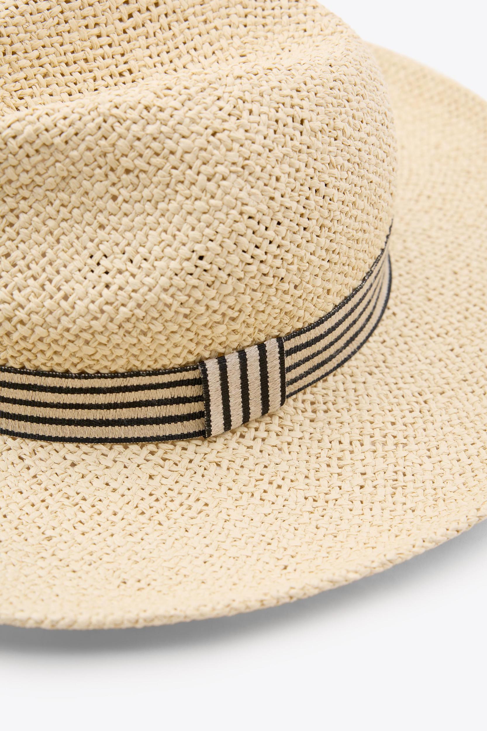 STRIPED BAND WOVEN HAT Product Image