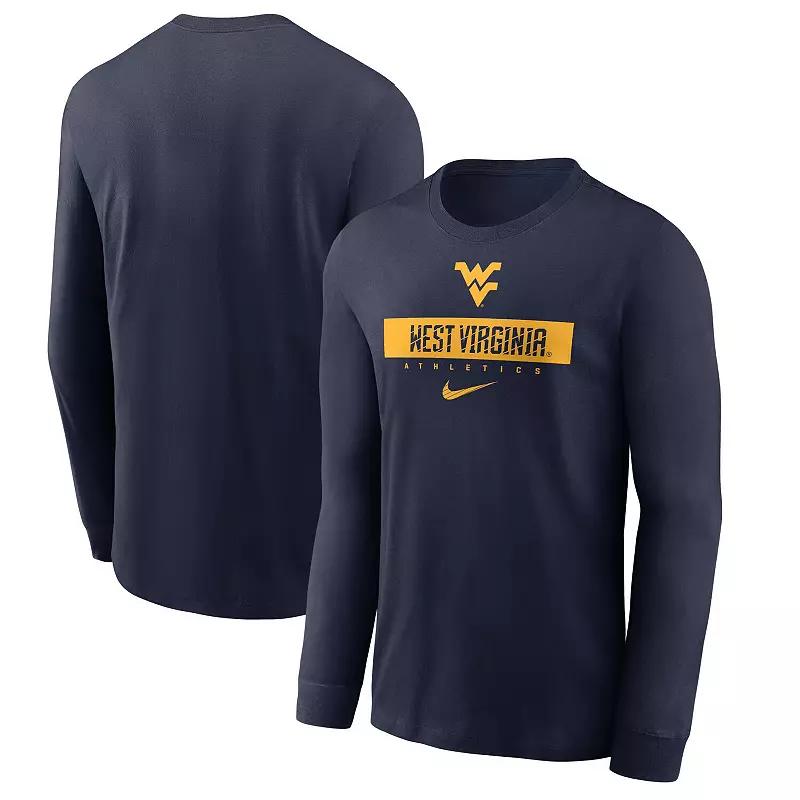 Men's Nike Navy West Virginia Mountaineers 2024 Sideline Legend Performance Long Sleeve T-Shirt, Size: Large, Blue Product Image