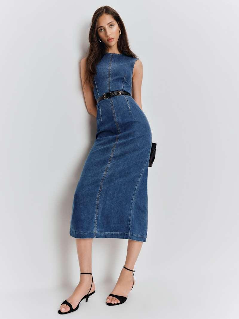 Kendi Denim Midi Dress Product Image