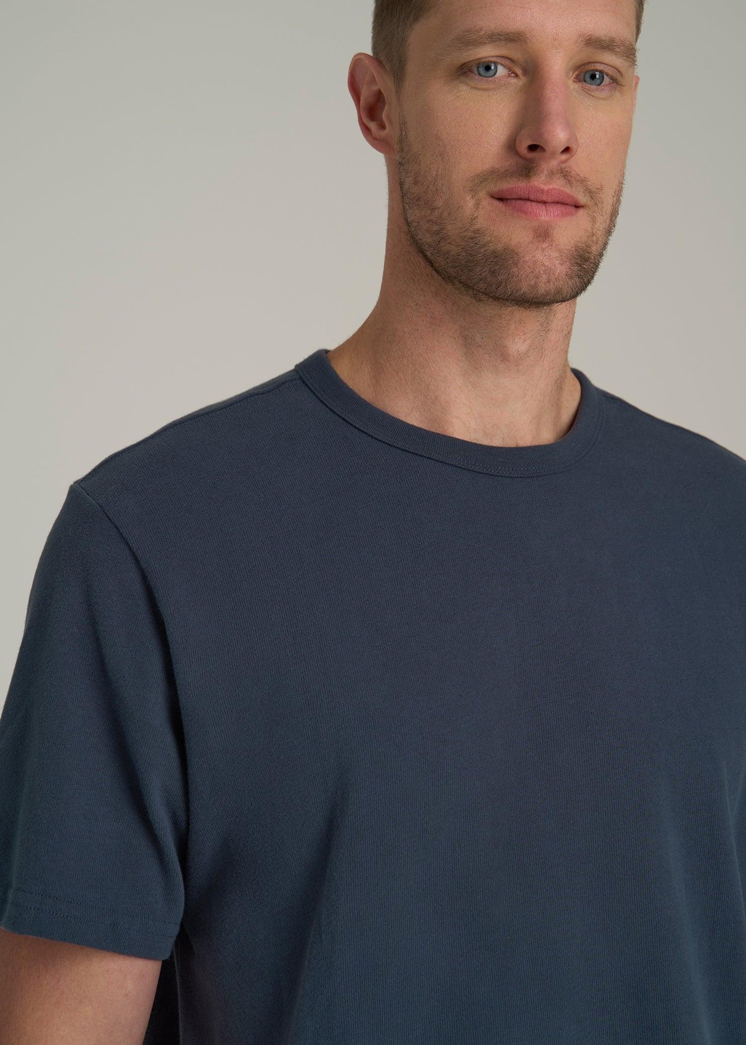 LJ&S Heavyweight Relaxed Fit Tee for Tall Men in Vintage Midnight Navy Male Product Image
