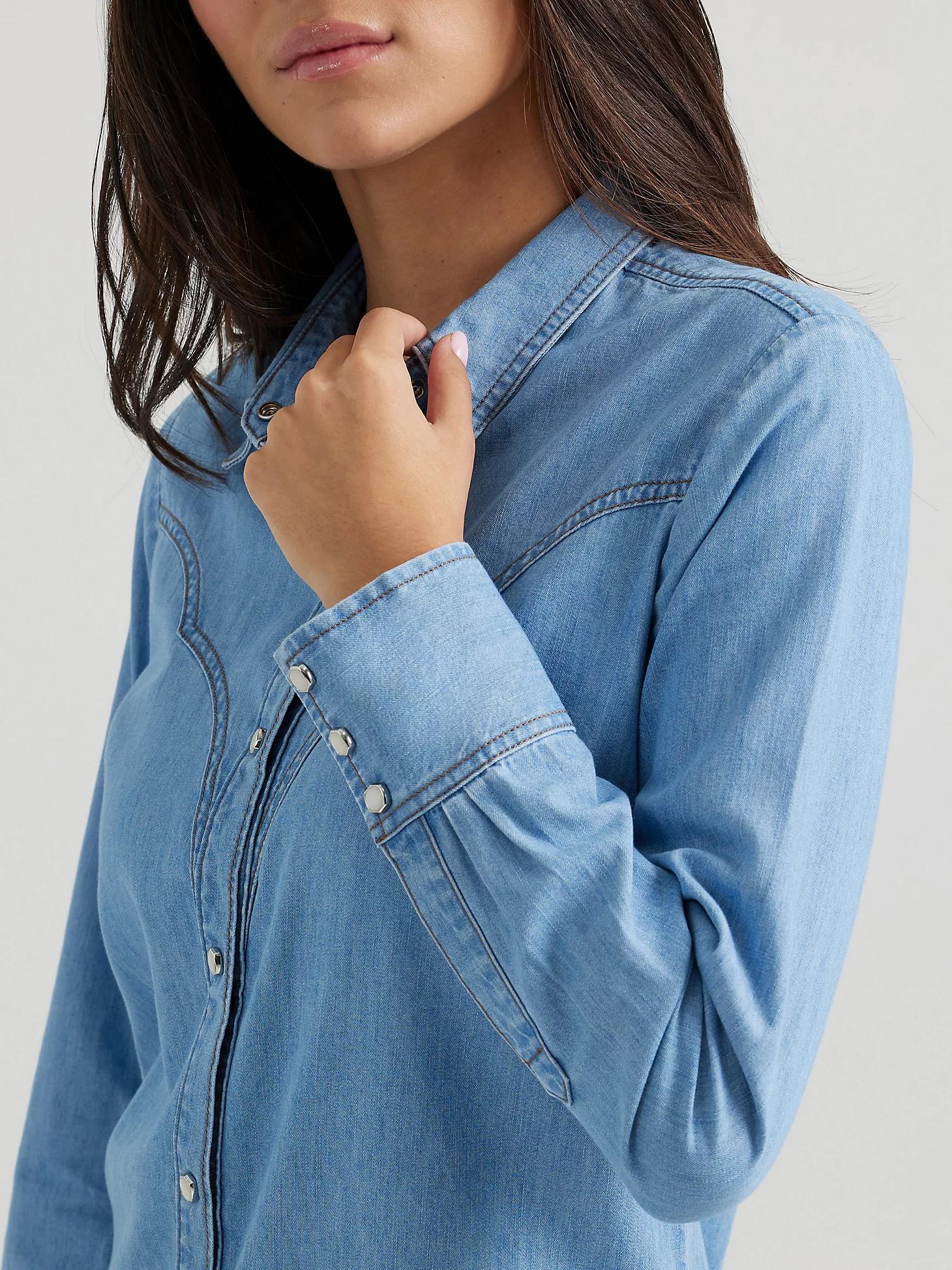 Wrangler® x Yellow Rose by Kendra Scott Denim Shirt | Women's TOPS | Wrangler® Product Image