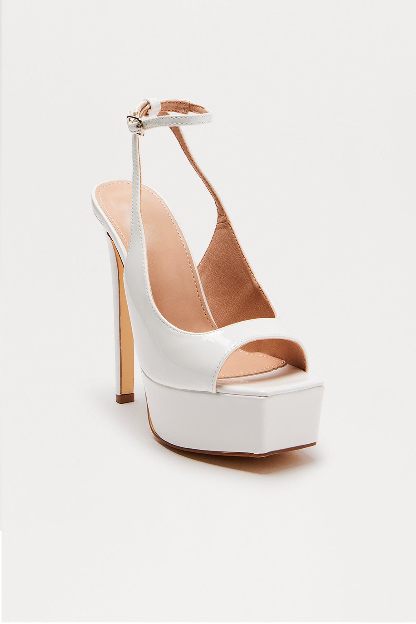 Elvie Ultra Platform Stiletto Heels - White Female Product Image