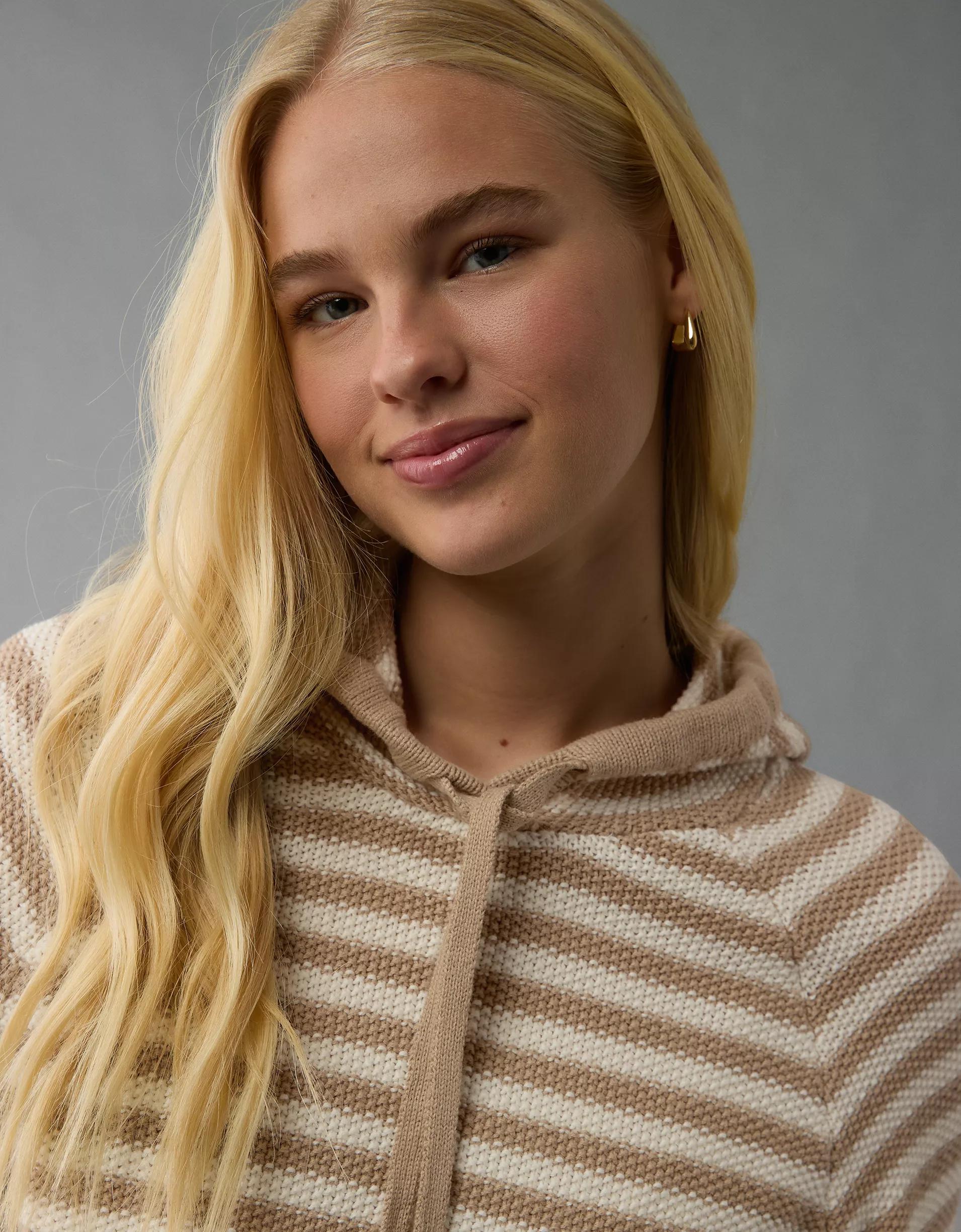 AE Cropped Cotton Hoodie Product Image