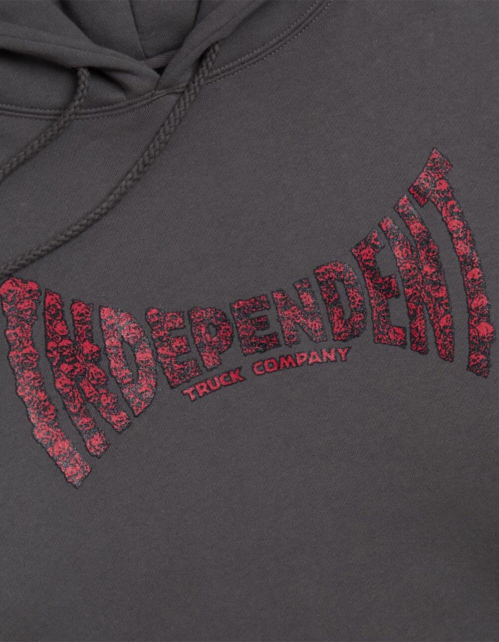 INDEPENDENT Skull Span Mens Hoodie - CHARCOAL Product Image
