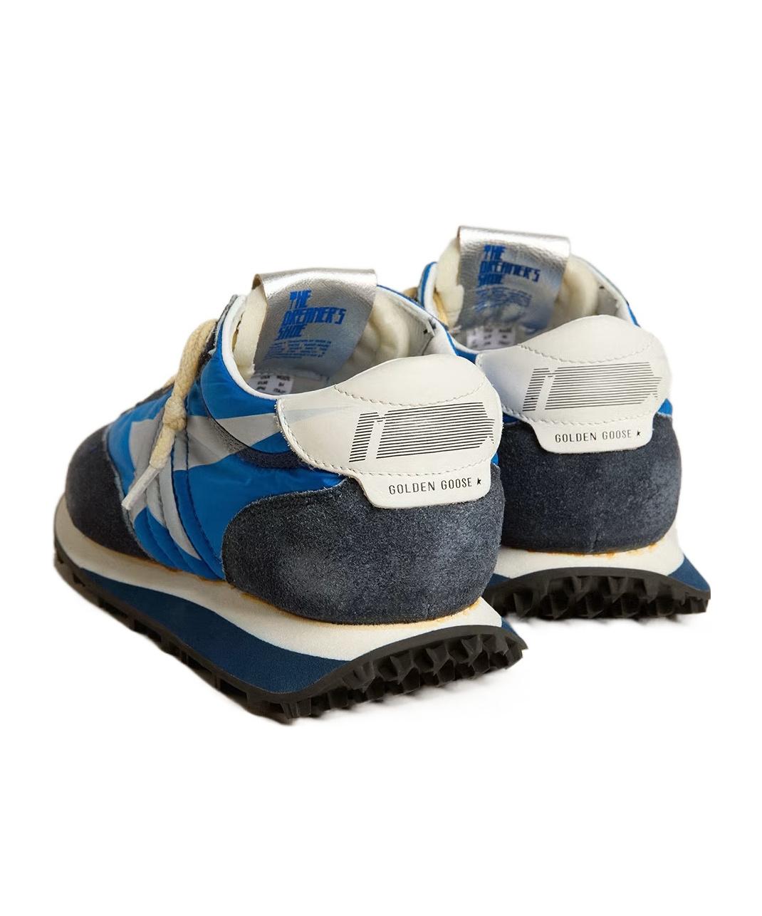 GOLDEN GOOSE Deluxe Brand Running Marathon Nylon Upper Suede Sneakers In Blue Product Image