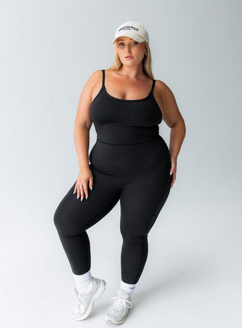 Go Getter Activewear Jumpsuit Black Curve Product Image