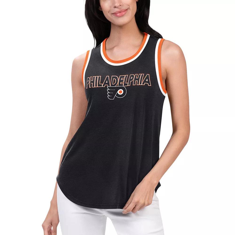 Women's G-III 4Her by Carl Banks Black Philadelphia Flyers Strategy Tank Top,  Product Image