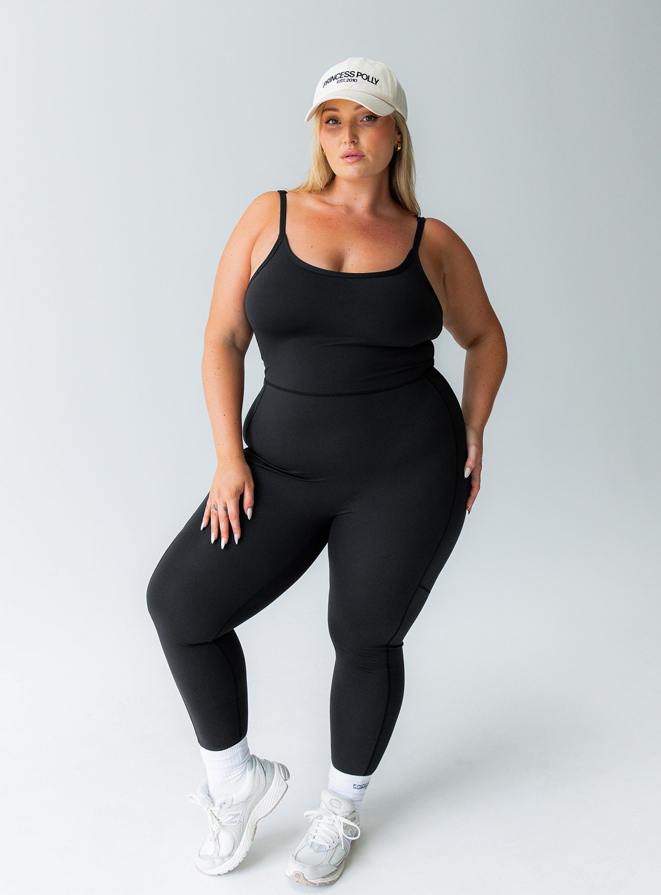 Go Getter Activewear Jumpsuit Black Curve Product Image