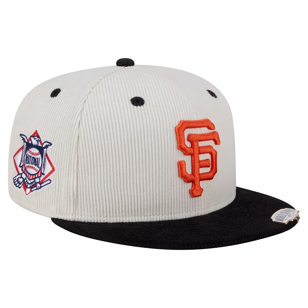 Men's New Era Cream/Black San Francisco Giants Two-Tone Corduroy 59FIFTY Fitted Hat, Size: 8, Beige Product Image