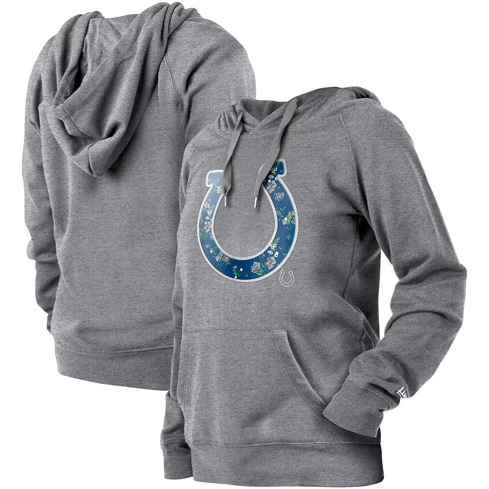 Women's New Era  Gray Indianapolis Colts Floral Raglan Pullover Hoodie, Size: Small, Grey Product Image