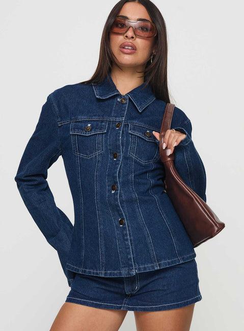 Rider Jacket Blue Denim Product Image