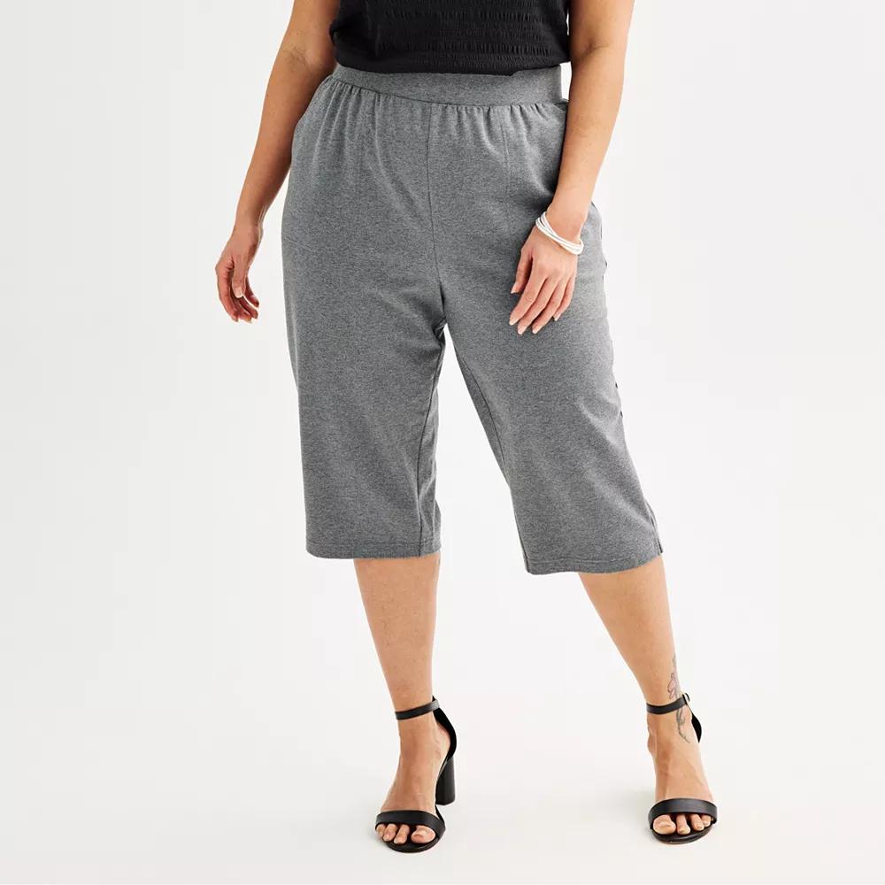 Plus Size Croft & Barrow® Easy Pull-On Knit Skimmer, Women's, Size: 0X, Gray Product Image