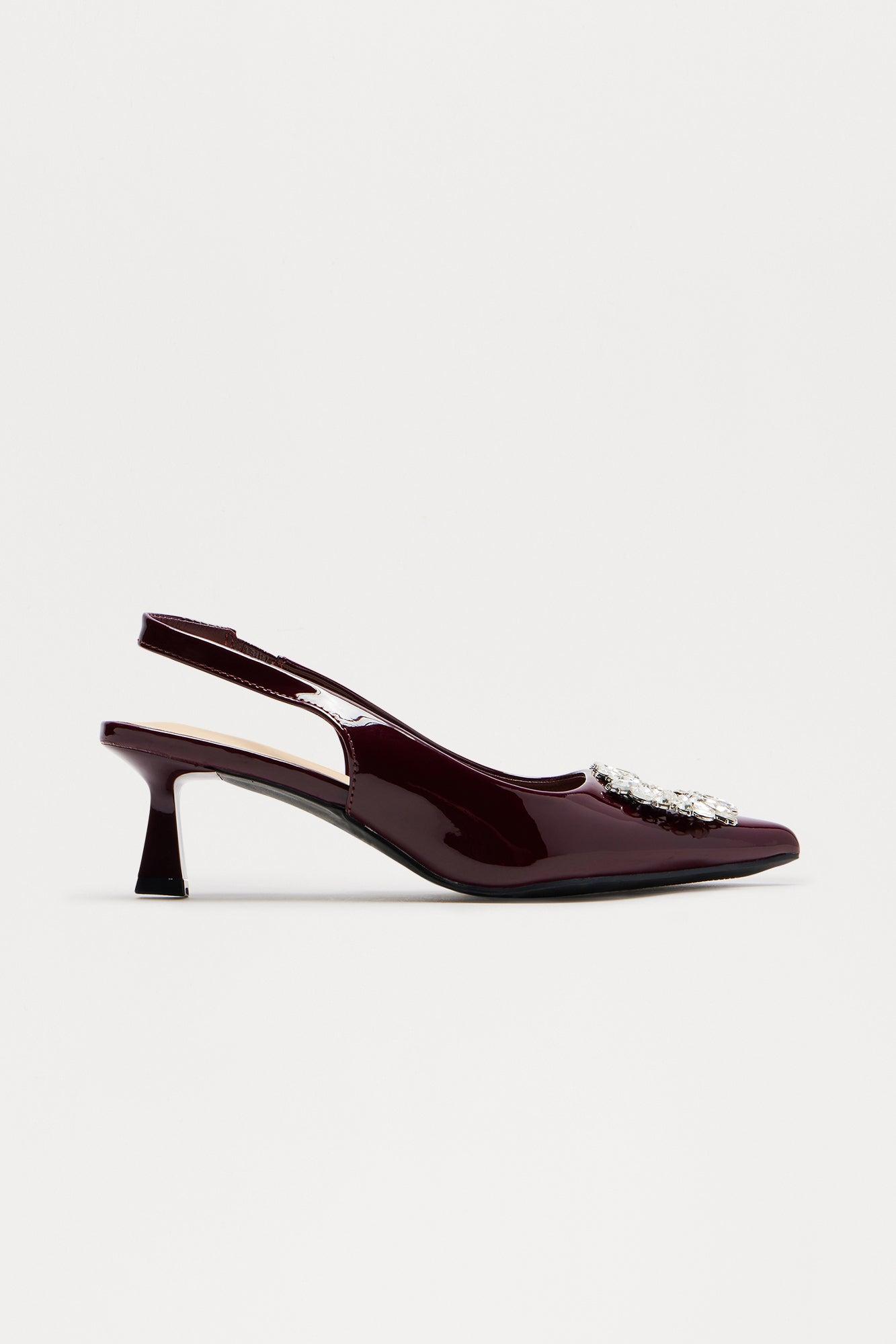 Hensey Jewel Slingback Pumps - Wine Product Image