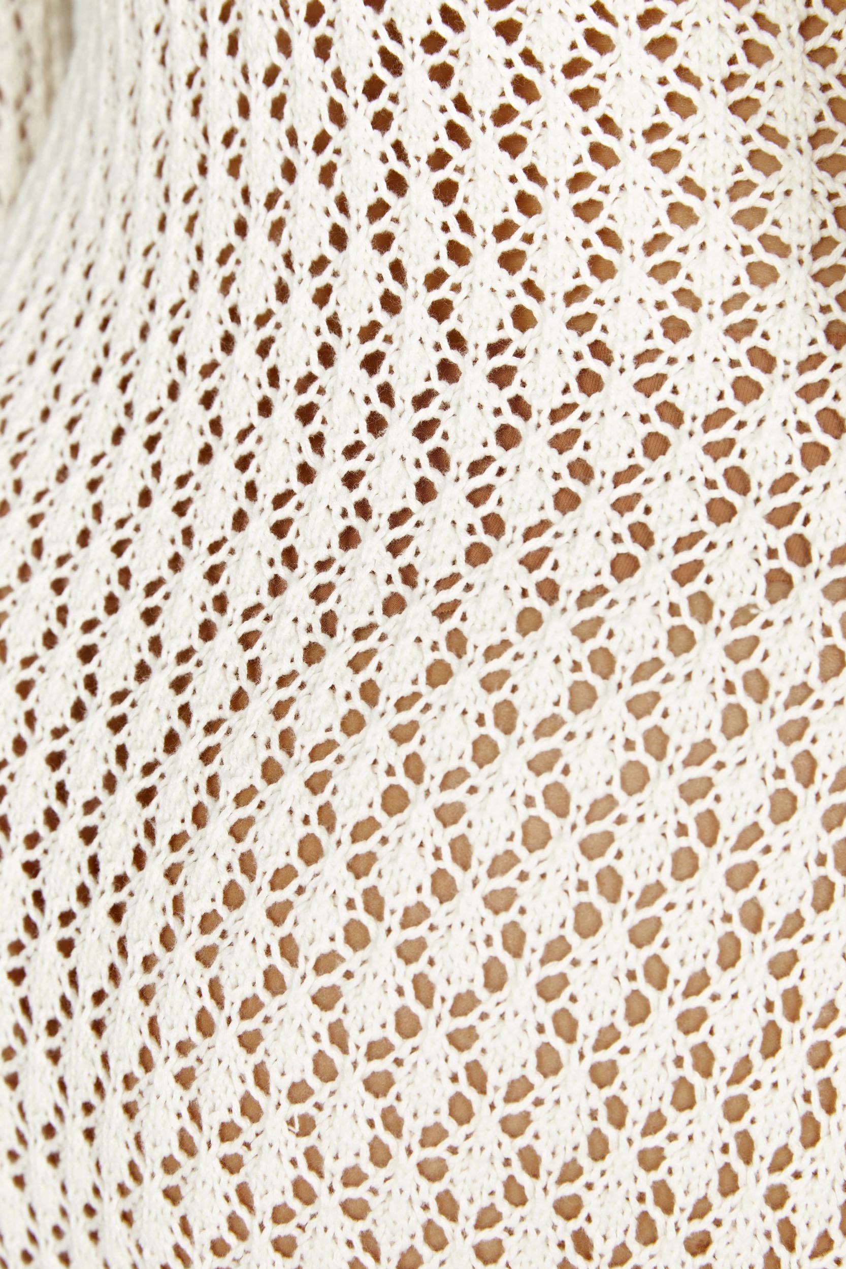 Kayleigh Crochet Fishtail Flare Sleeve Maxi Dress - White Product Image